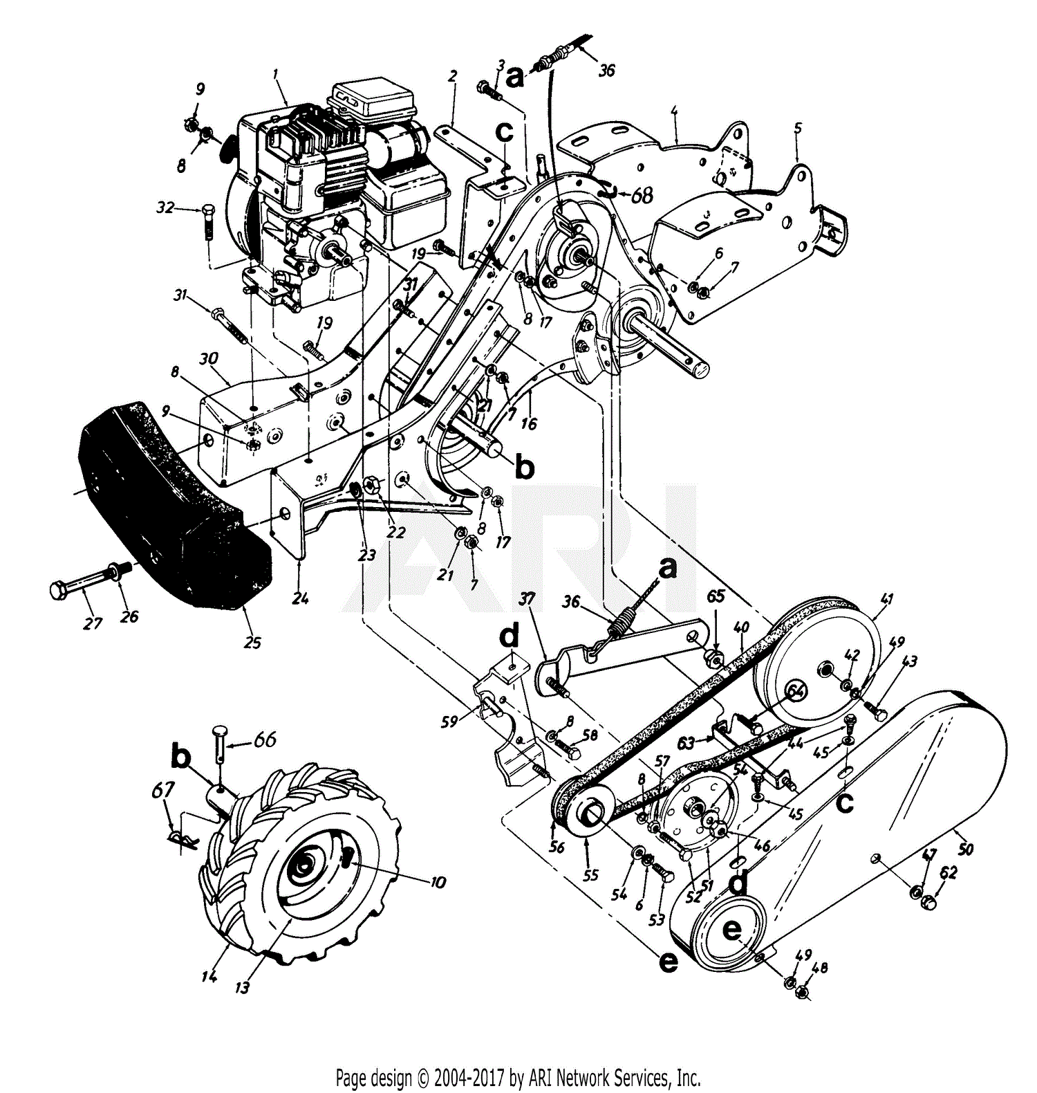 Mtd 216-430-700 (1996) Parts Diagram For Drive Wheel Frame