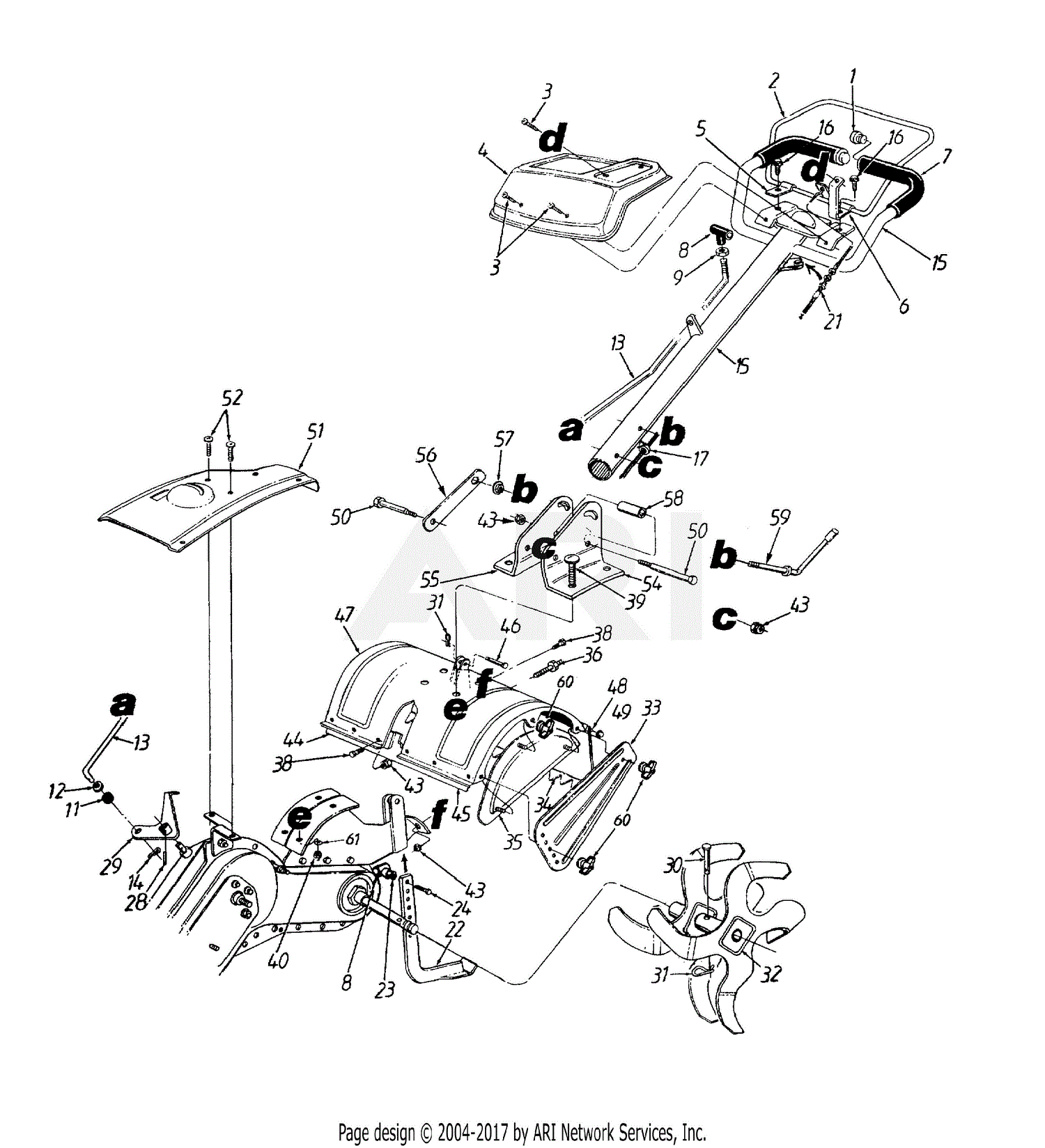 MTD 21AA412A000 (2001) Parts Diagram for General Assembly