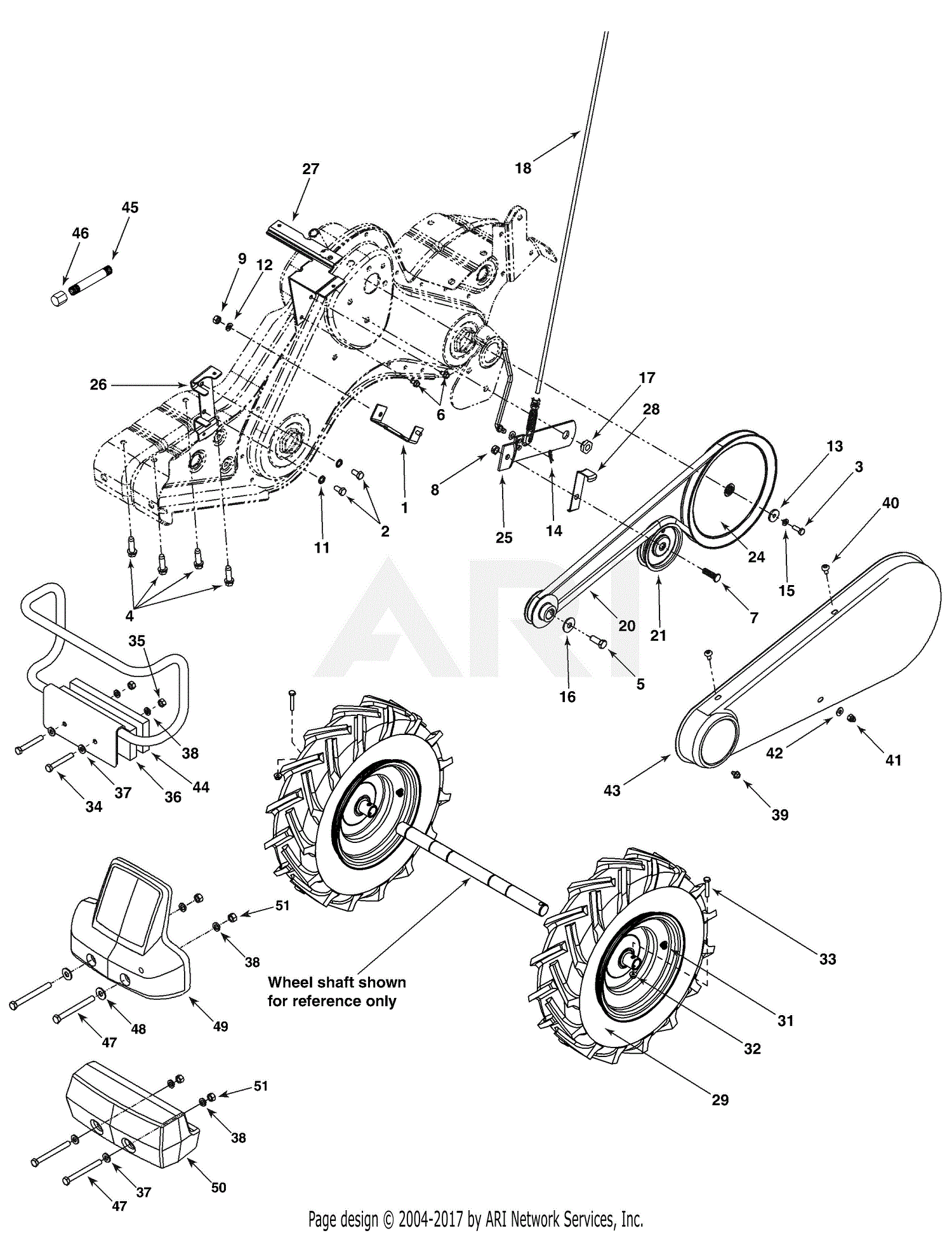 MTD 21AB455C730 (2007) Parts Diagram for Drive & Wheels