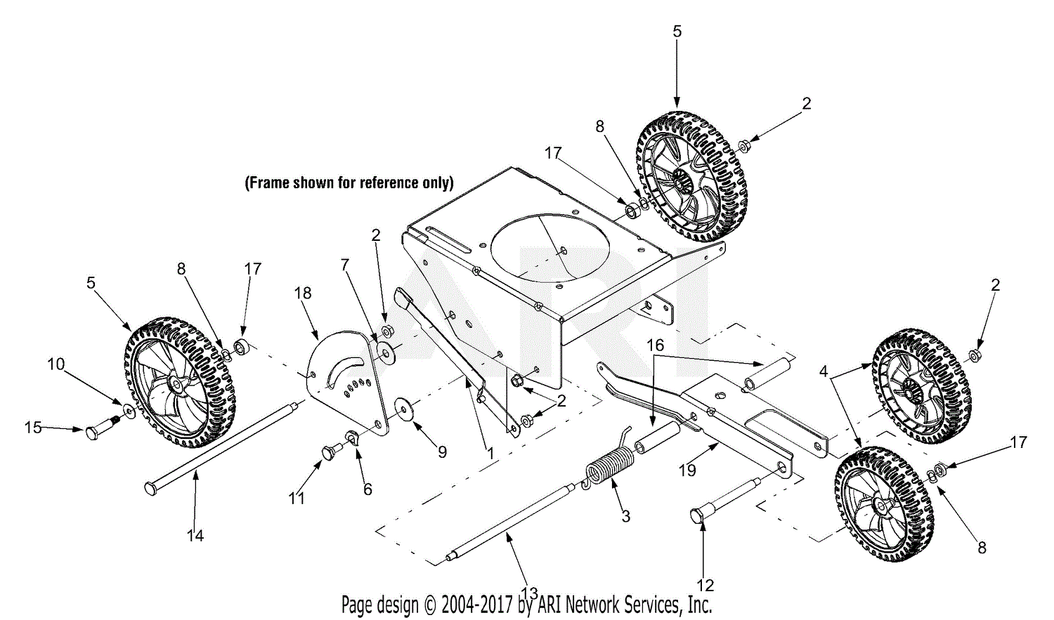 MTD 25A-554L731 (2004) Parts Diagram for Wheel Assembly