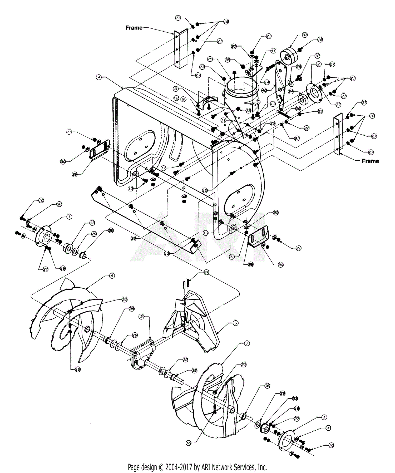 MTD 315E640F088 (TMO3525401) (1995) Parts Diagram for Blower Housing