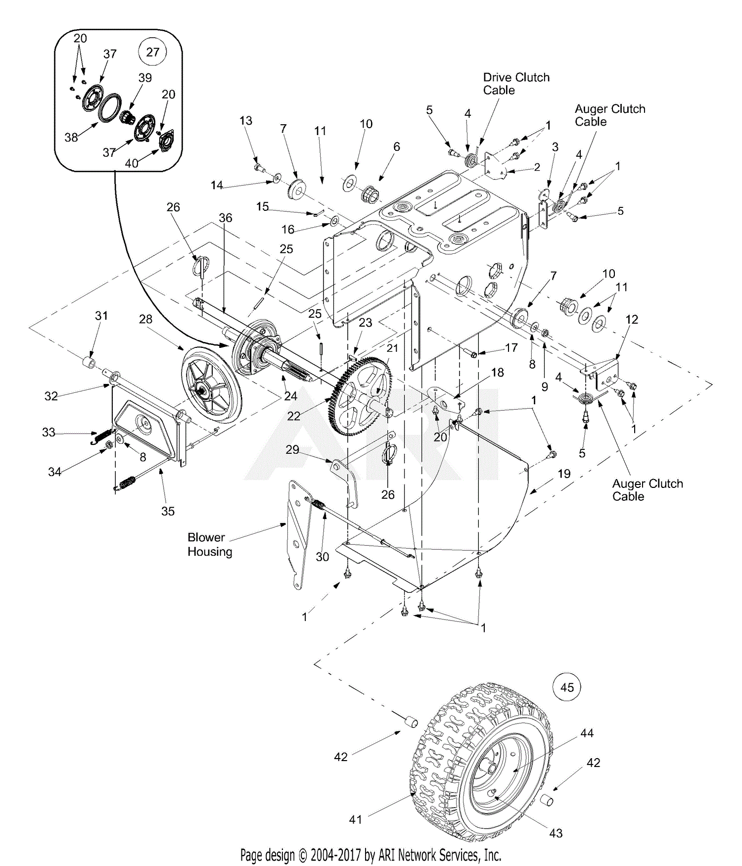 MTD 31AE663G131 (2001) Parts Diagram for Drive Assembly