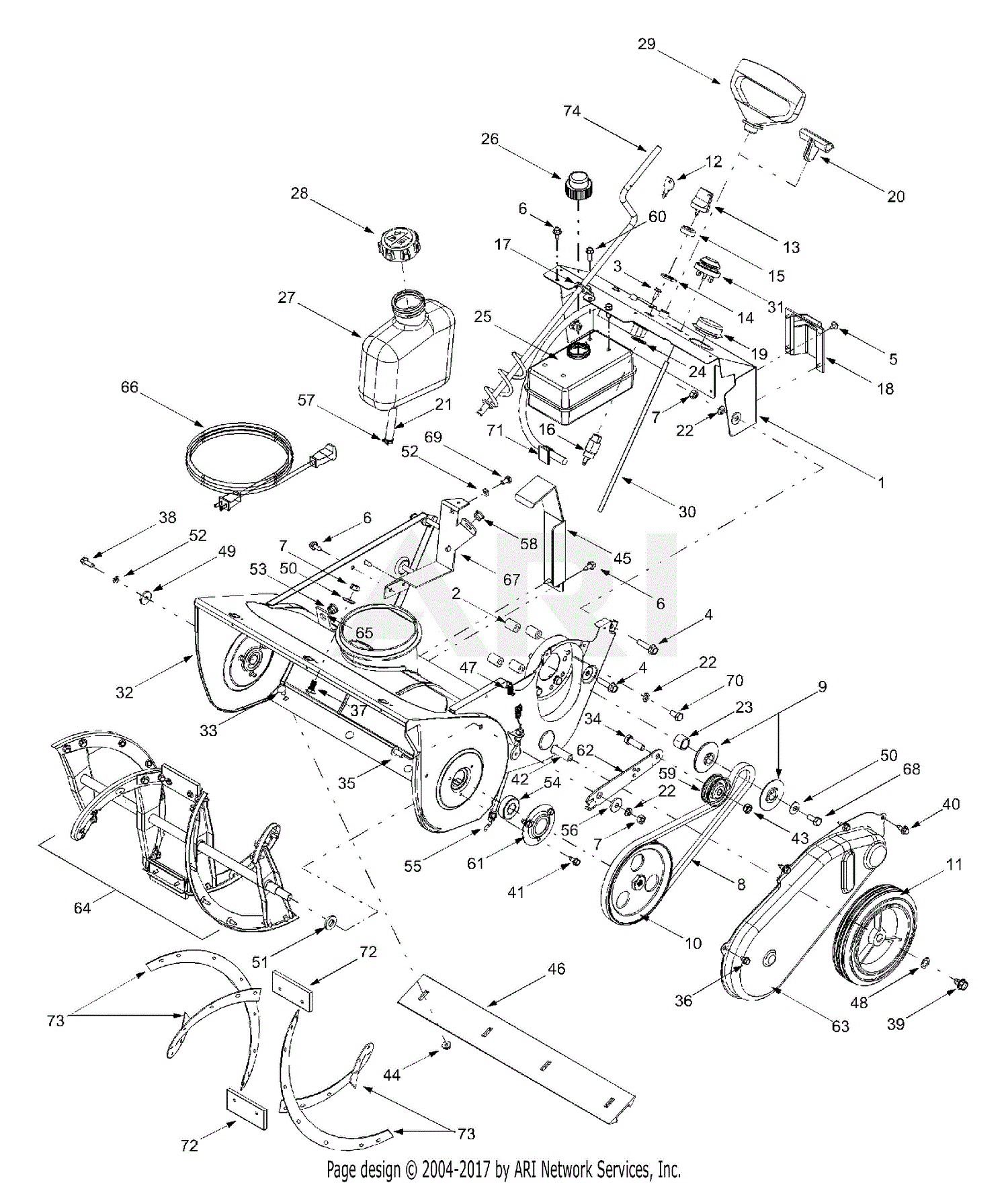 MTD 31AE150-129 (2002) Parts Diagram for General Assembly