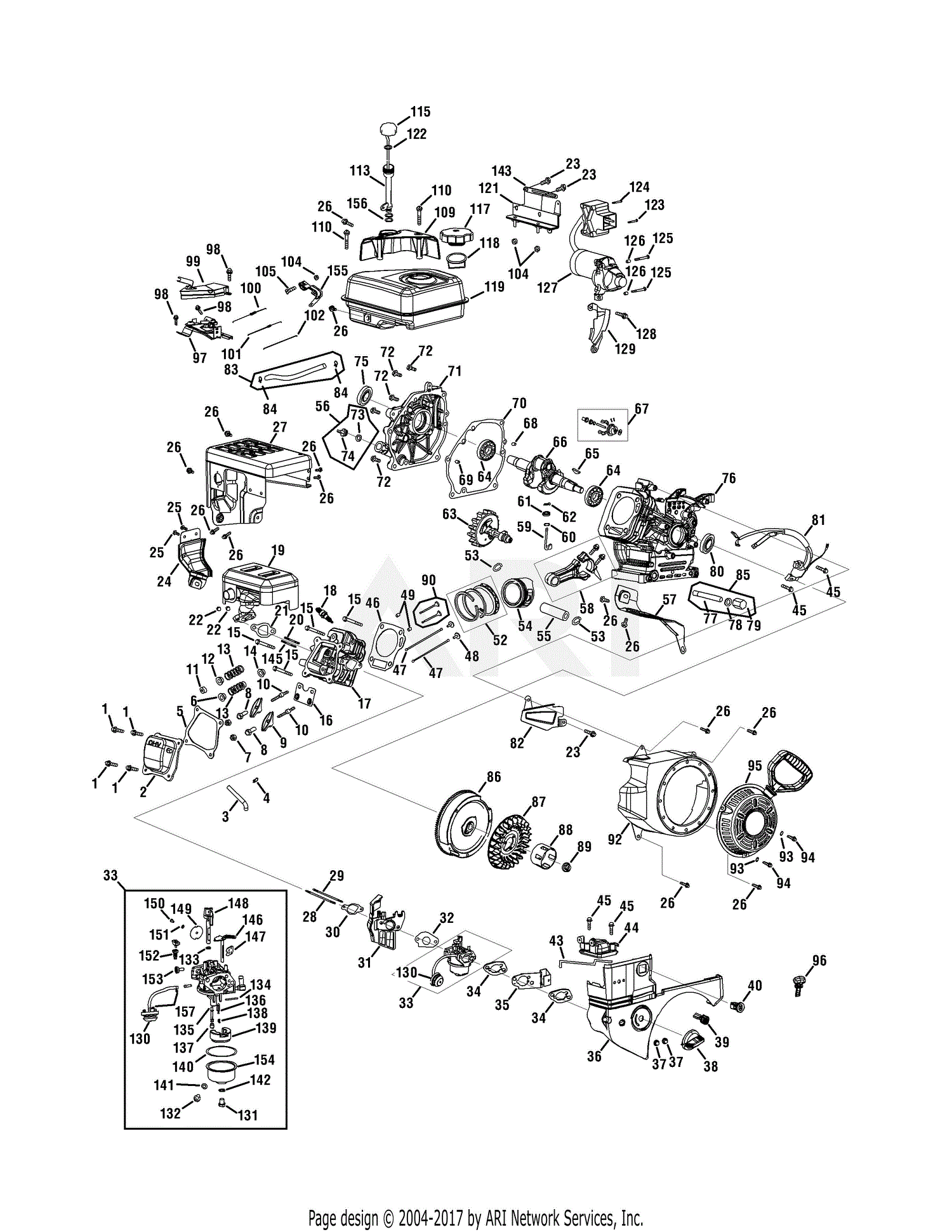 MTD 31AS62EE731 (2010) Parts Diagram for Engine Assembly 265-SU