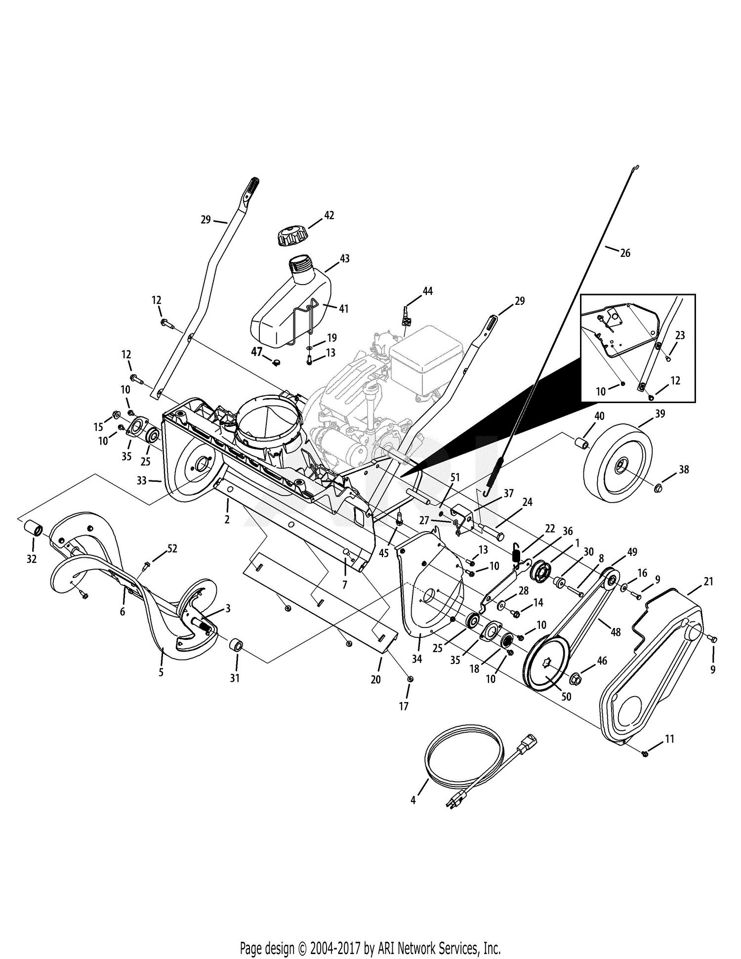 MTD 31A-2M1E752 (2011) Parts Diagram for Drive System & Auger Assembly