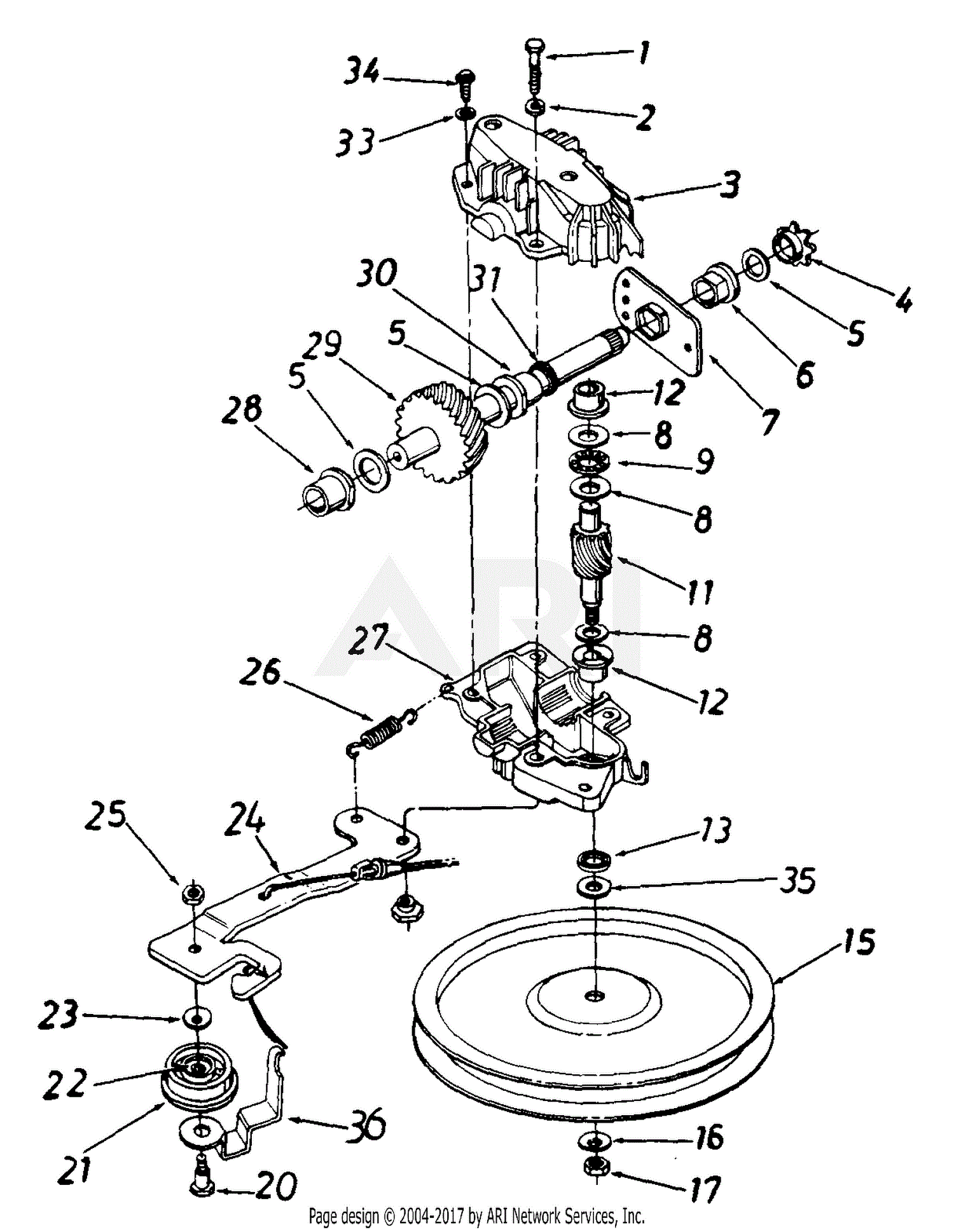 MTD 126-478L118 (1996) Parts Diagram for Transmission