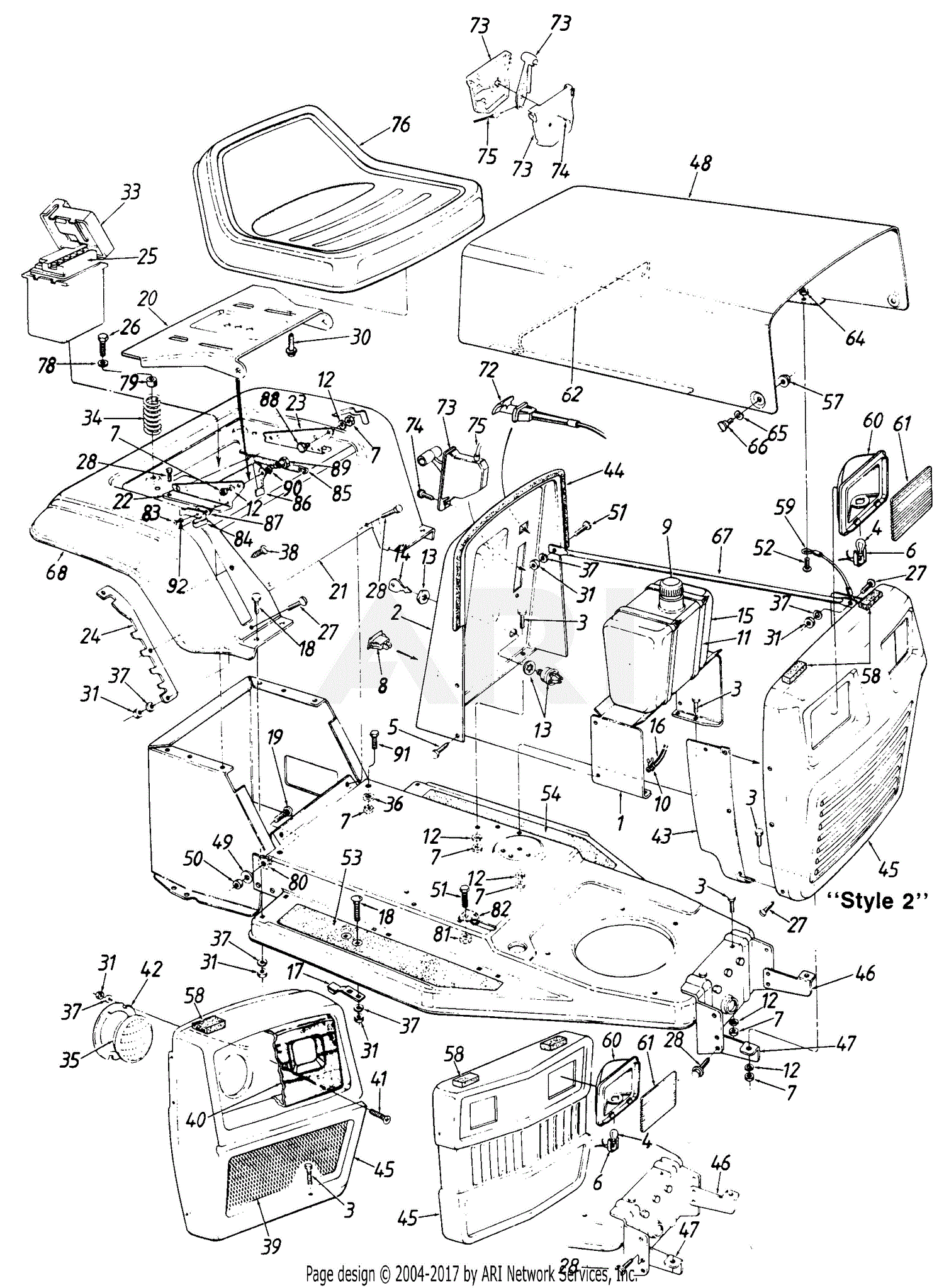 MTD 138-322-002 (1050/UU510) (1988) Parts Diagram for Parts01