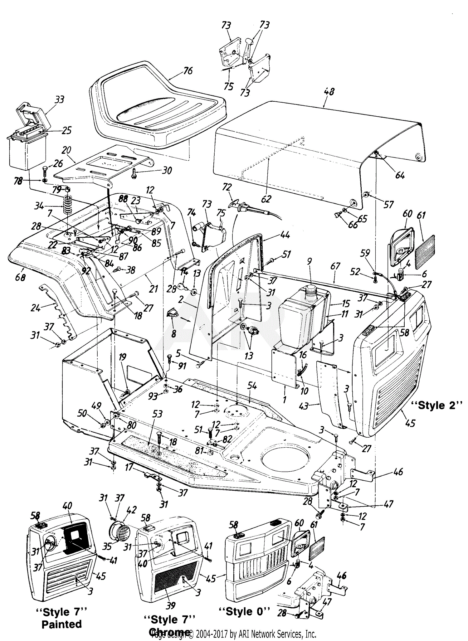 MTD 139-352-002 (1005/UP531) (1989) Parts Diagram for Parts01