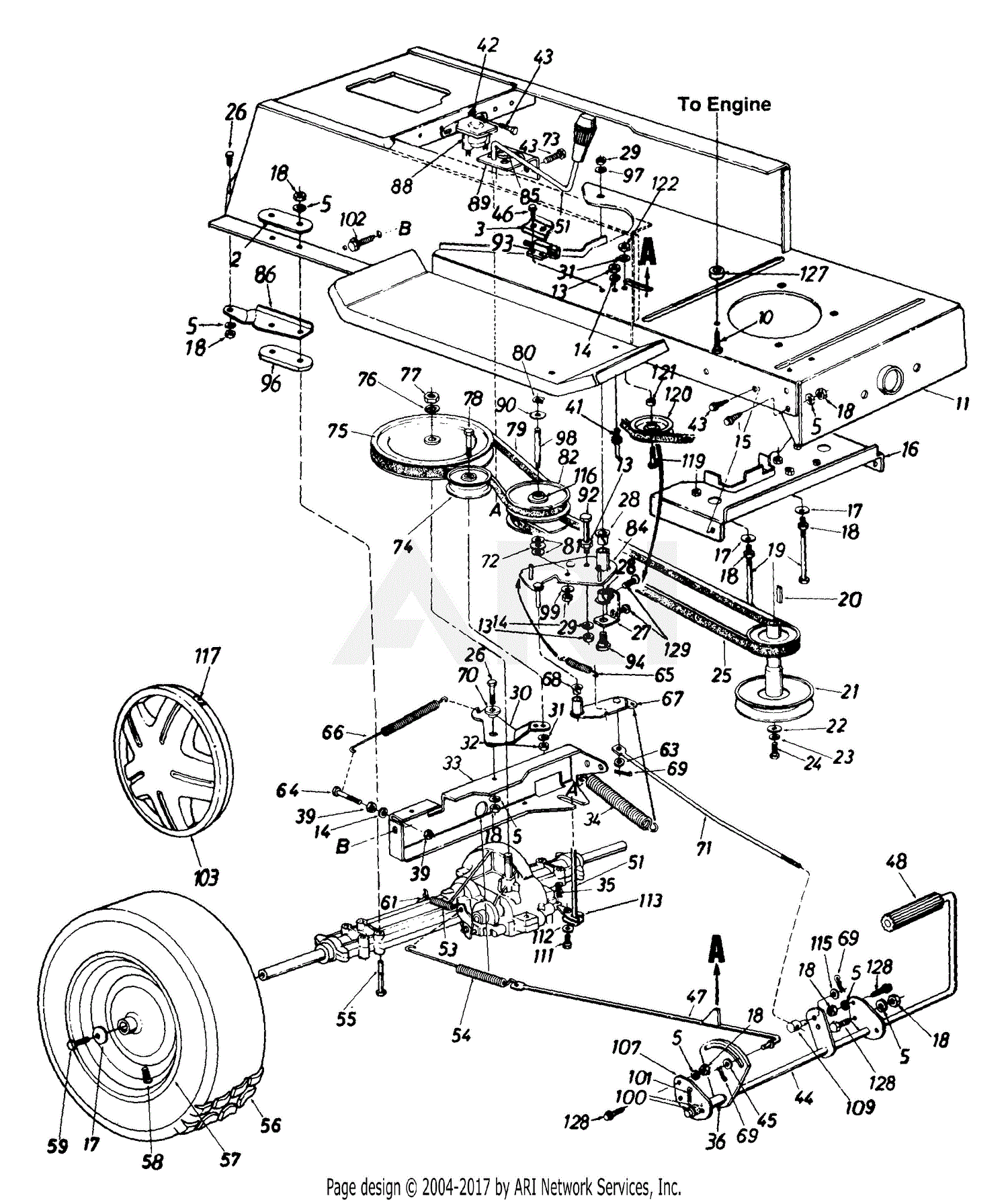 MTD 132-670G088 (TMO-3395309) (1992) Parts Diagram for Engine Pulley ...