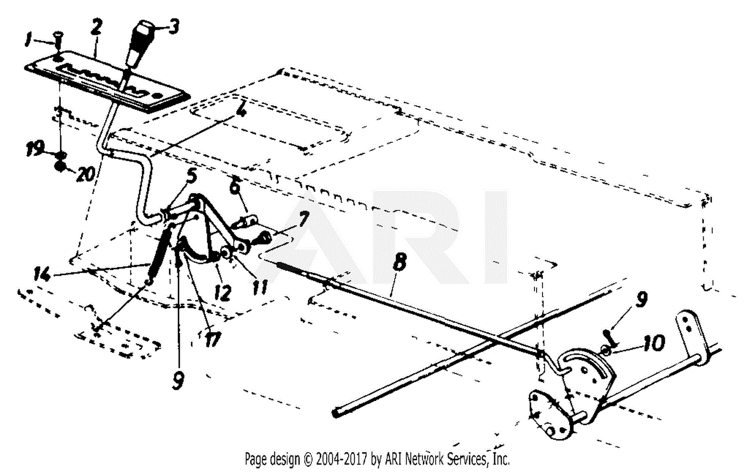 MTD 133P679H205 (1993) Parts Diagram for Shift Lever