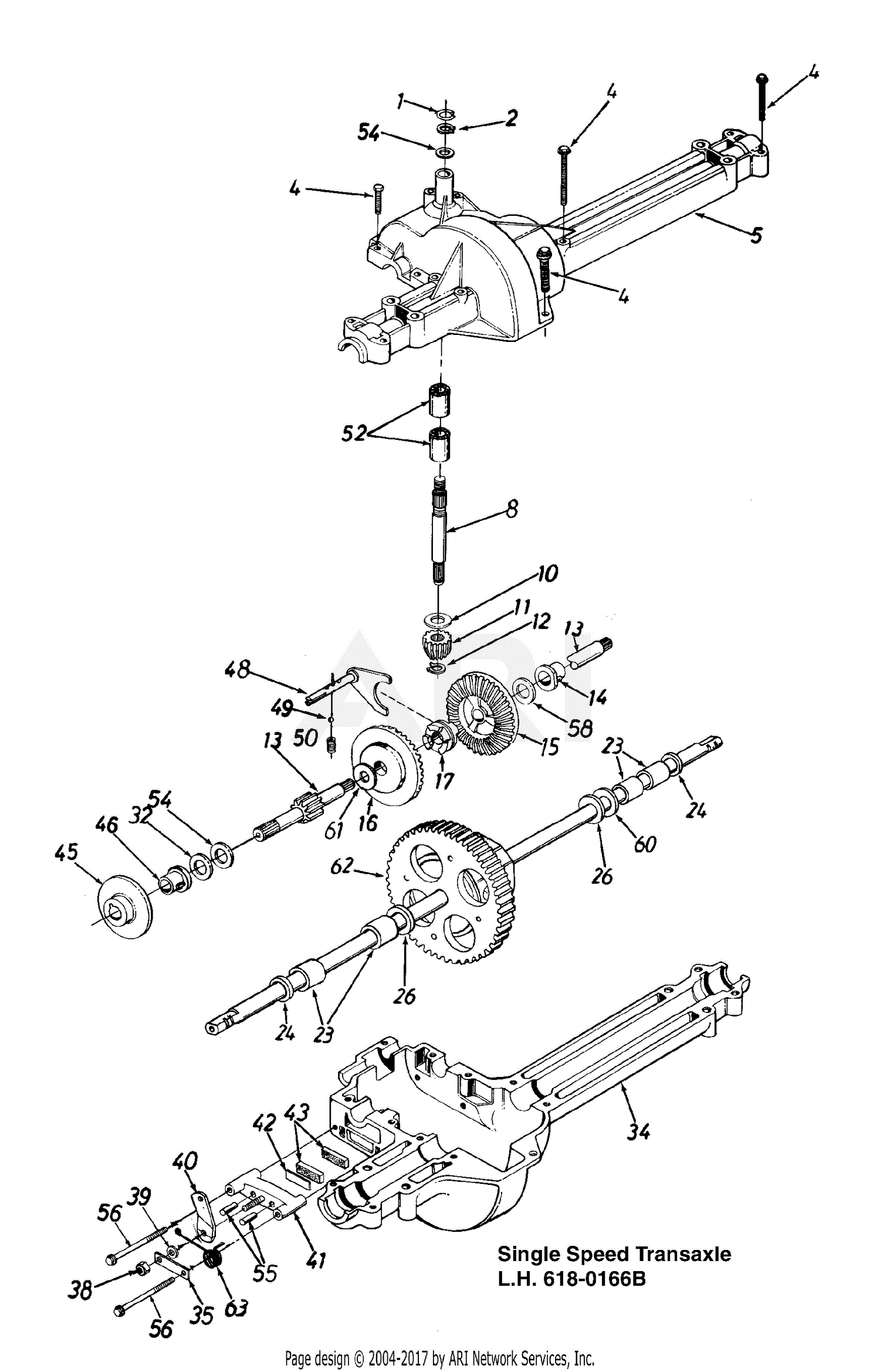 Mtd 13ah451f352 1998 Parts Diagram For Transaxle