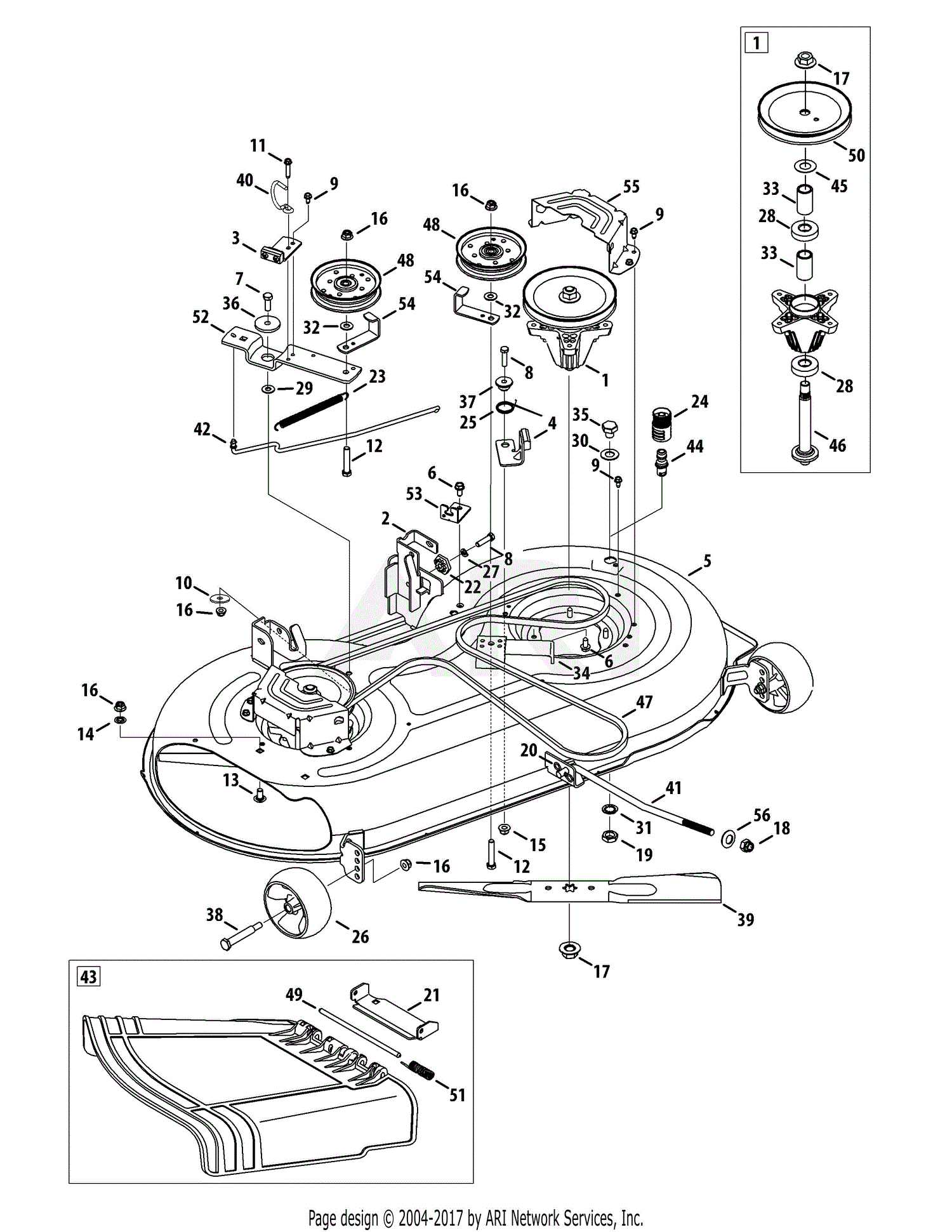 MTD 13AJ795S004 (2012) Parts Diagram for Mower Deck 42-Inch mtd gold wiring schematic 
