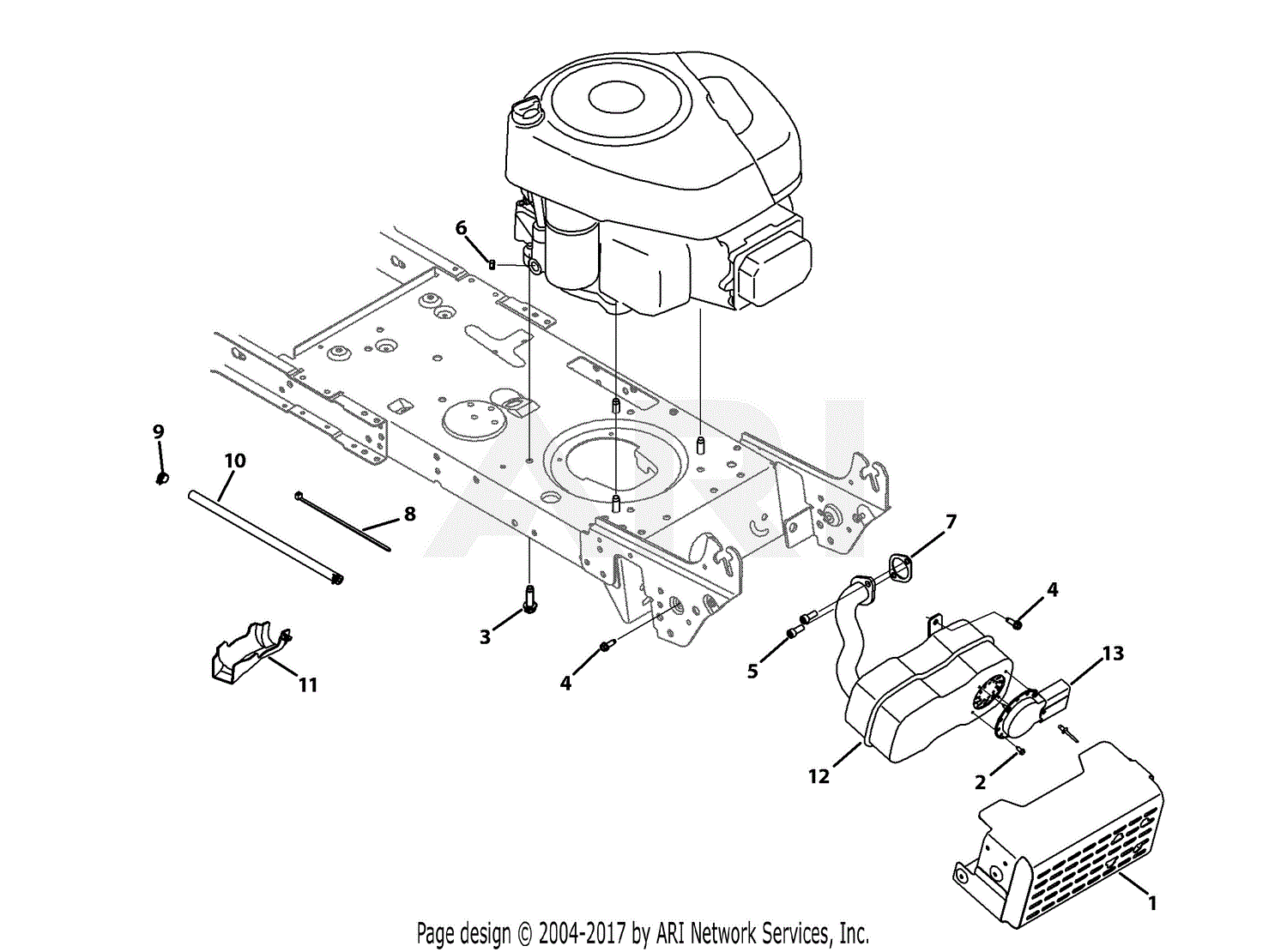 MTD 13AJ795S059 (2013) Parts Diagram for Engine Accessories