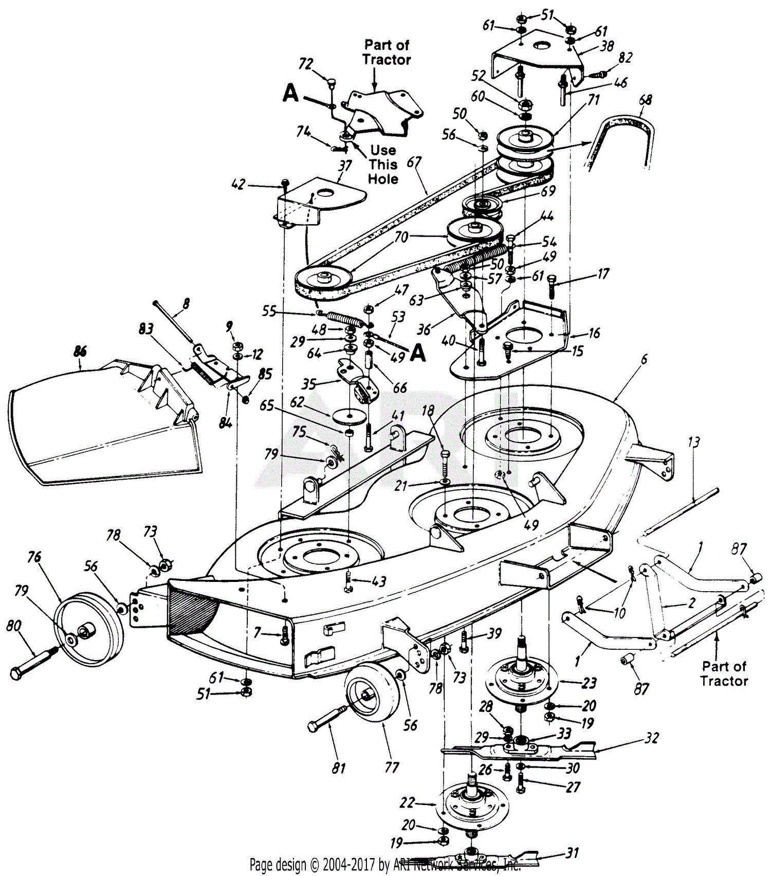 MTD 142848H118 (1992) Parts Diagram for 46" Mowing Deck