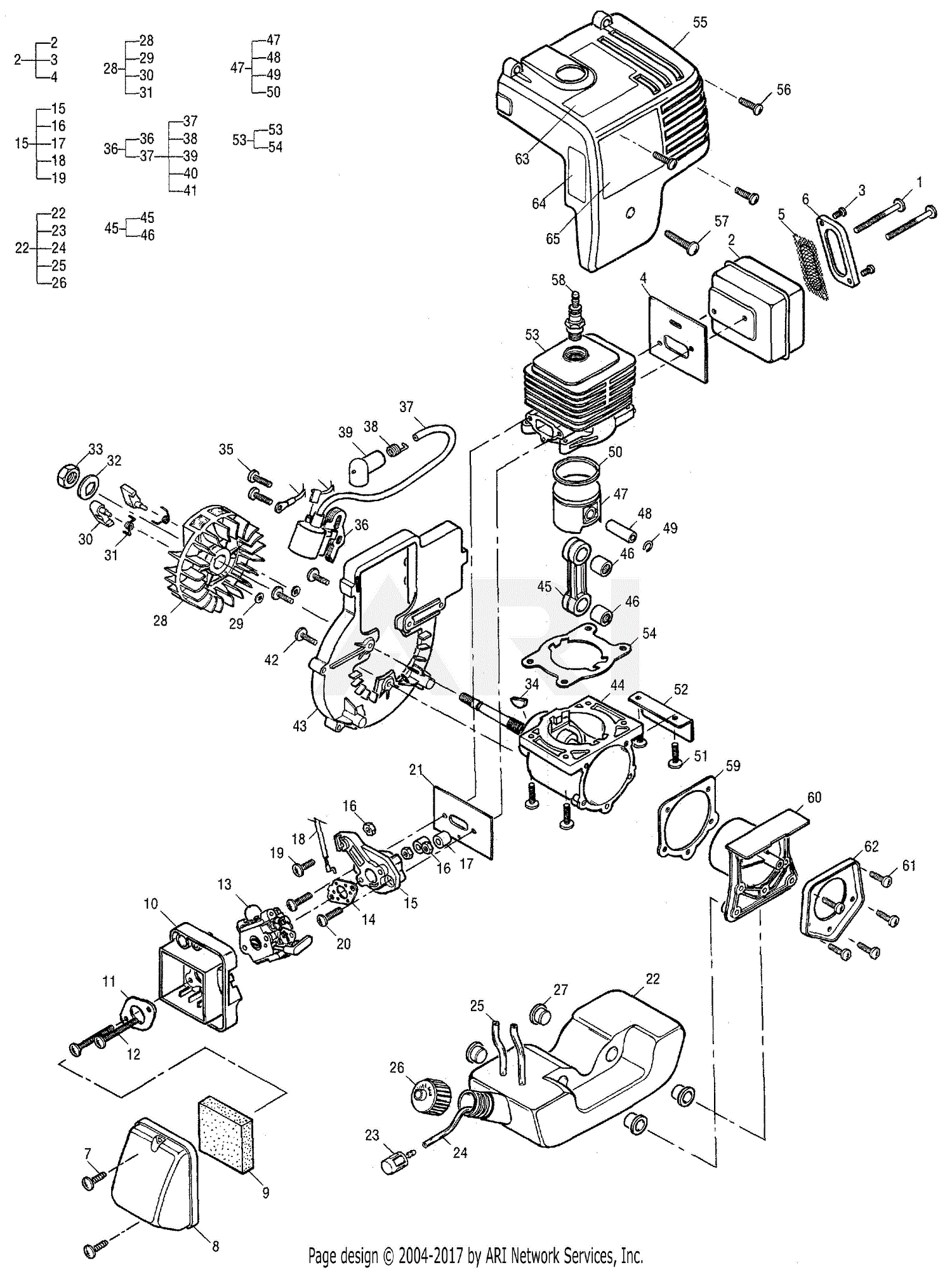 MTD MB3201 41BS321G077 41BS321G077 MB3201 Parts Diagram for Powerhead ...