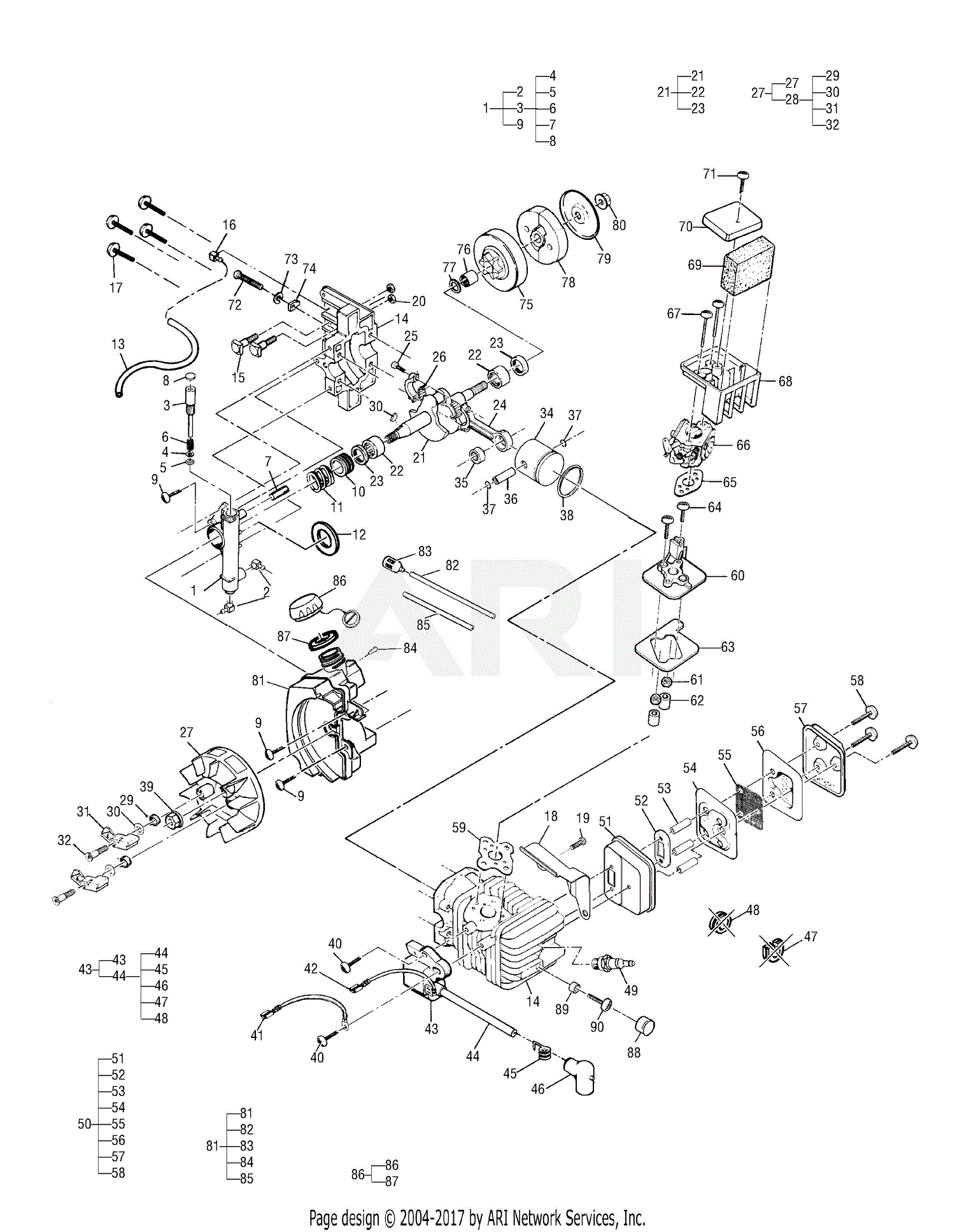 MTD MS1435NAV 41AY45NQ077 41AY45NQ077 MS1435NAV Parts Diagram for ...