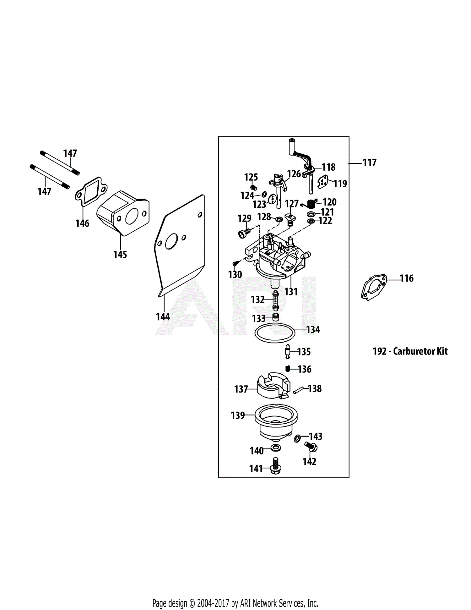 MTD 12AVB2J1704 (2012) Parts Diagram for 5P70MU Carburetor