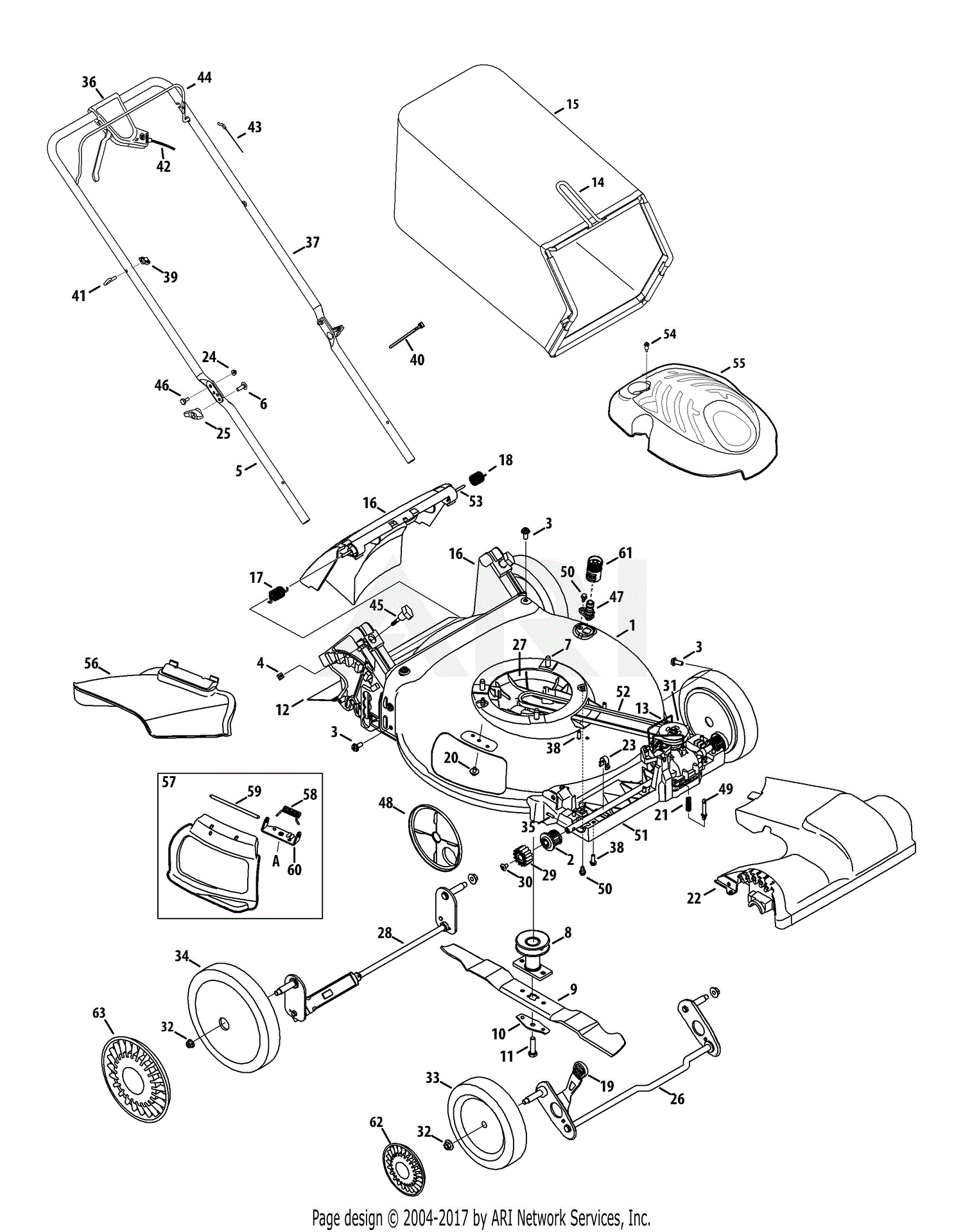 MTD 12AVB2M7004 (2013) Parts Diagram for General Assembly