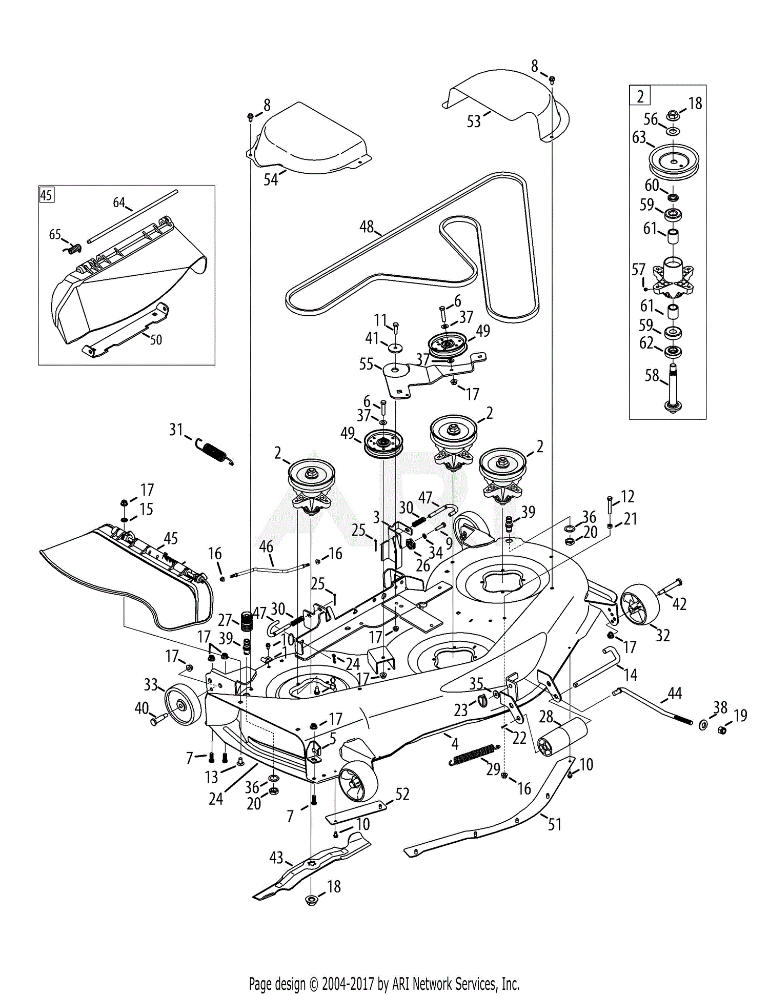 Mtd 13ap925p004  2012  Parts Diagram For Mower Deck 50