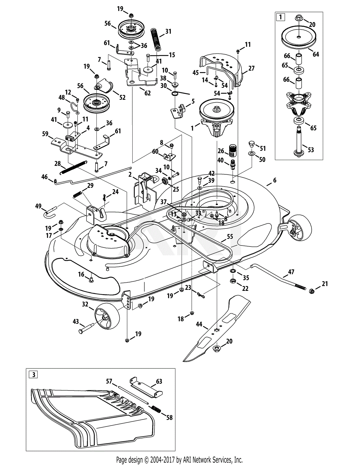 Mtd 13ax795t004  2012  Parts Diagram For Mower Deck 46