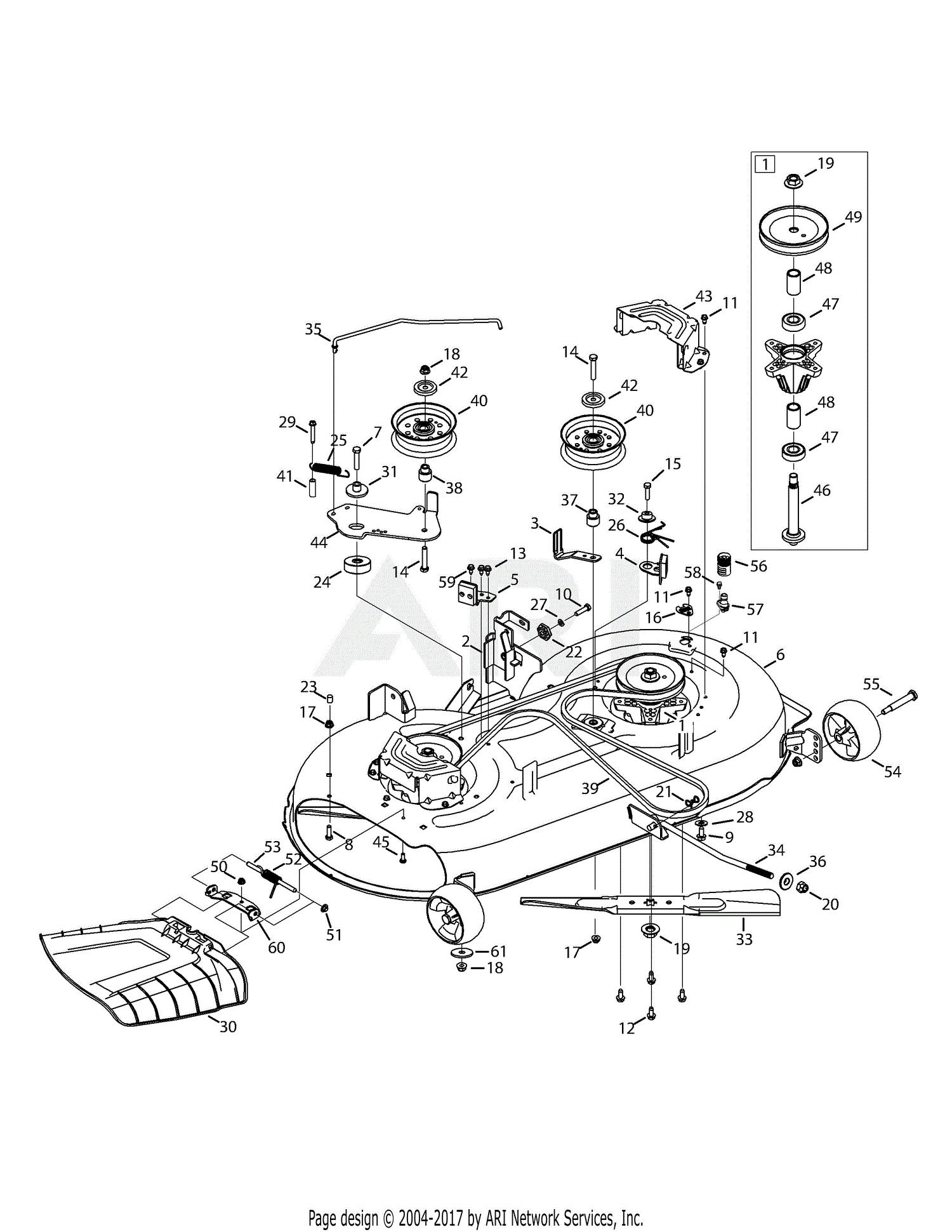 Mtd 13ax795s004  2015  Parts Diagram For Mower Deck 42