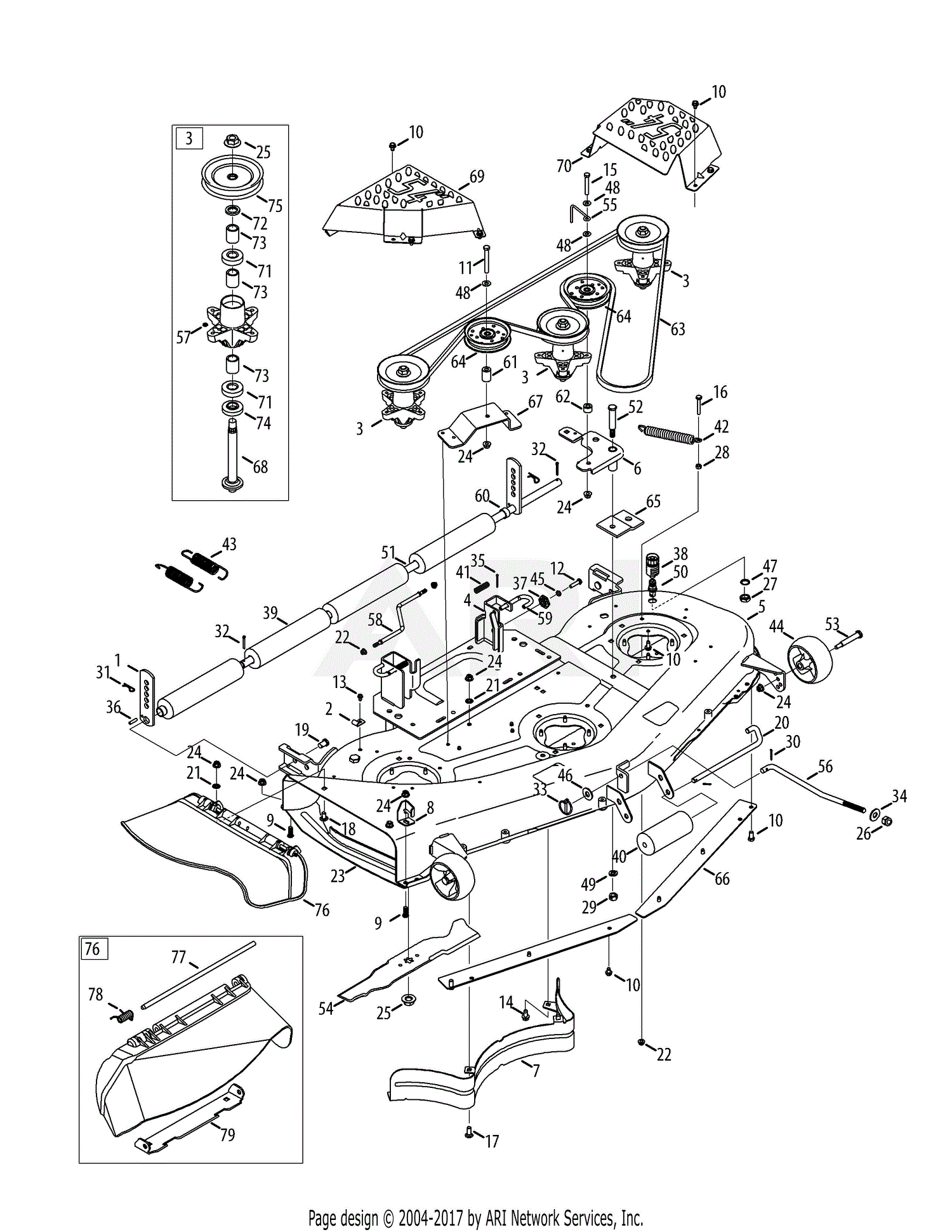 john deere 400 mower deck parts diagram