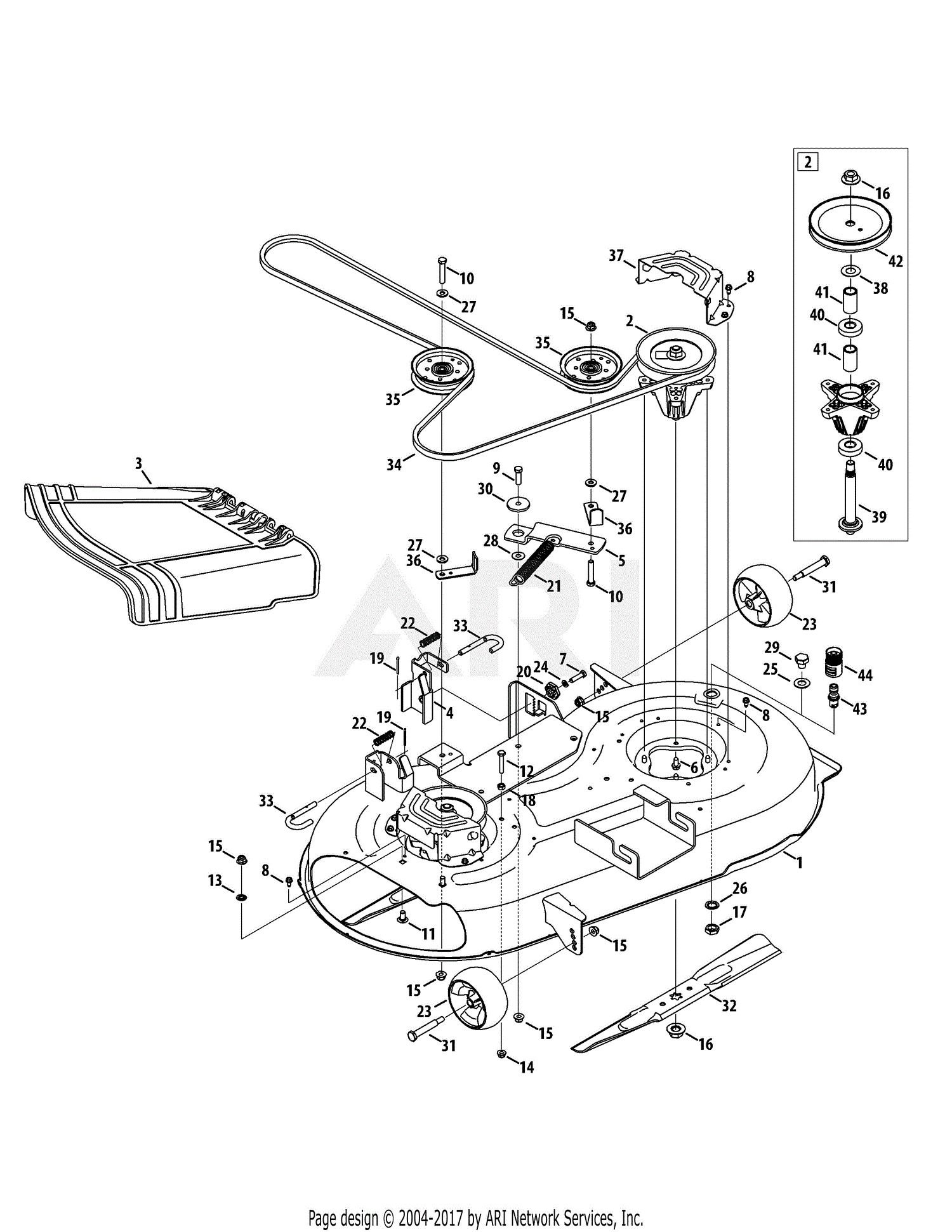 MTD 17AF2ACS004 (2012) RZT-42 17AF2ACS004 (2012) Parts Diagram for ...