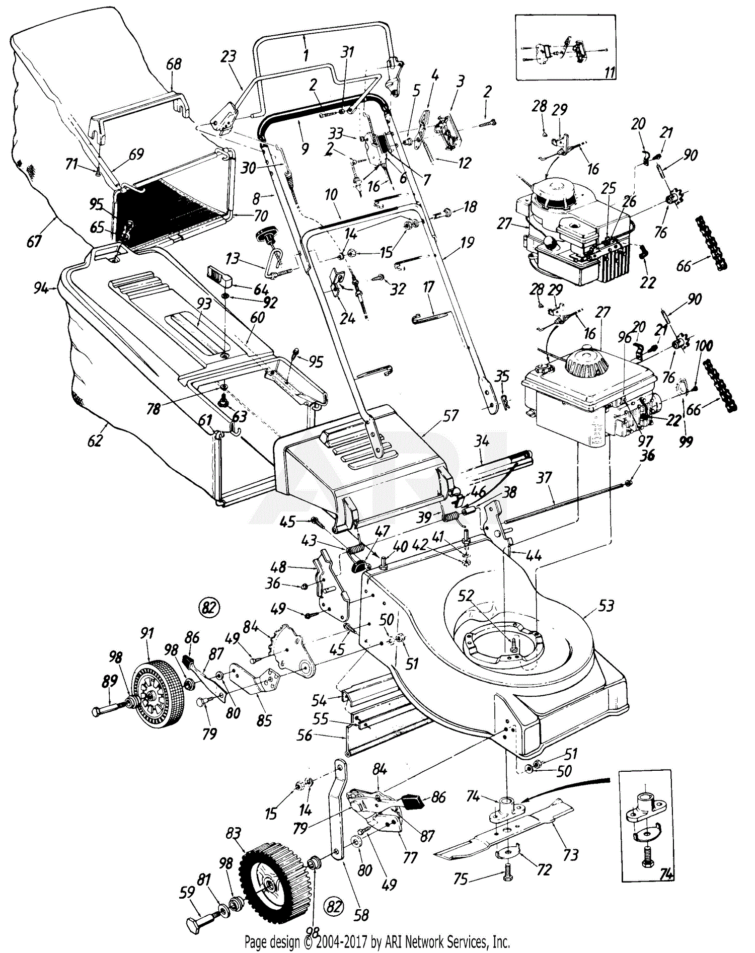 MTD Agway Mdl 129-456R019/82-0671 Parts Diagram for Parts01