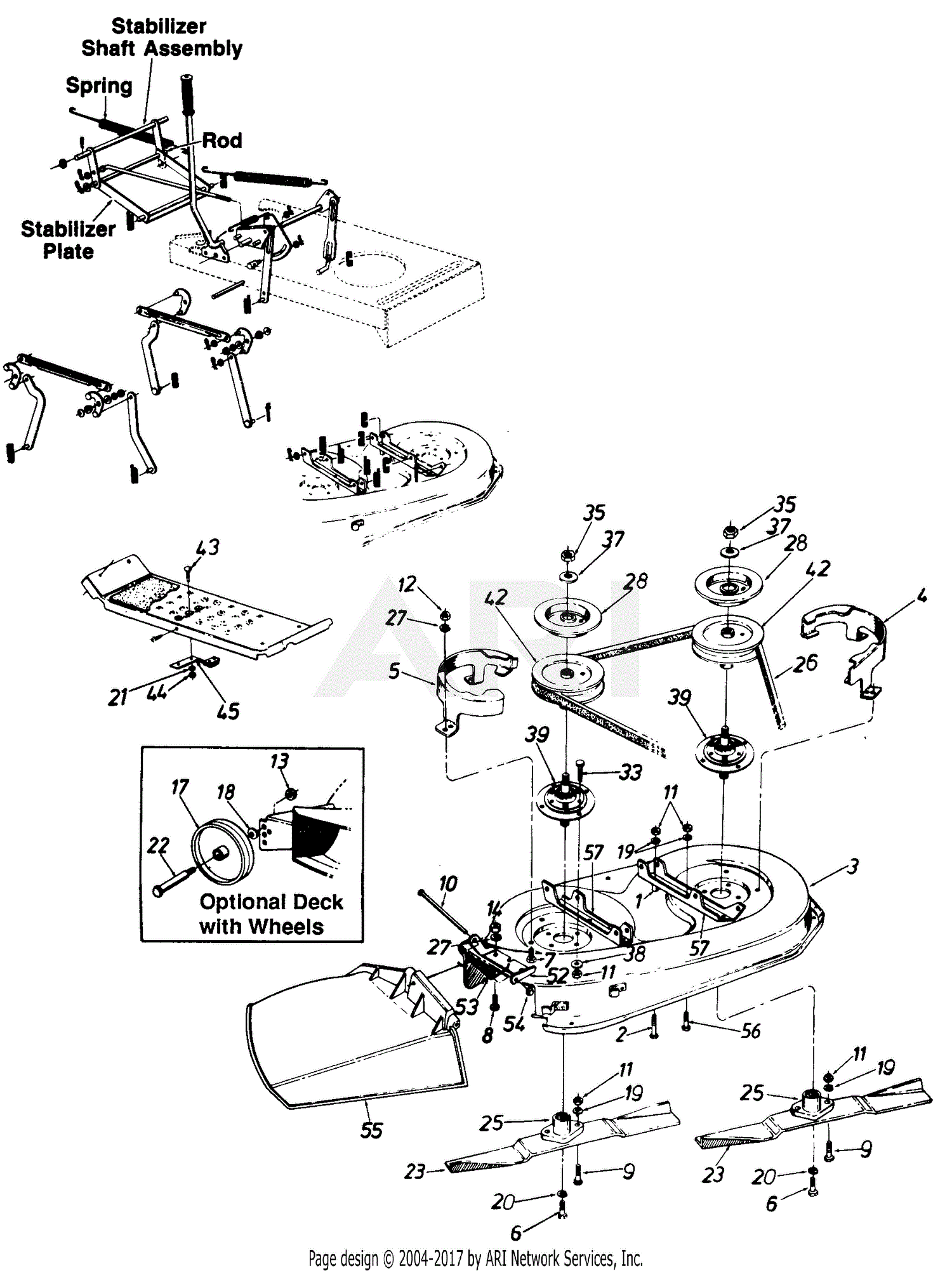 Craftsman 38 inch mower deck online parts