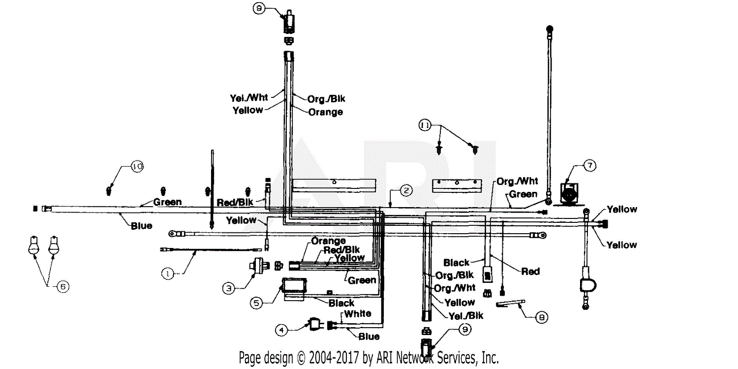 MTD 135G695G019 (1995) Parts Diagram for Electrical/Switches