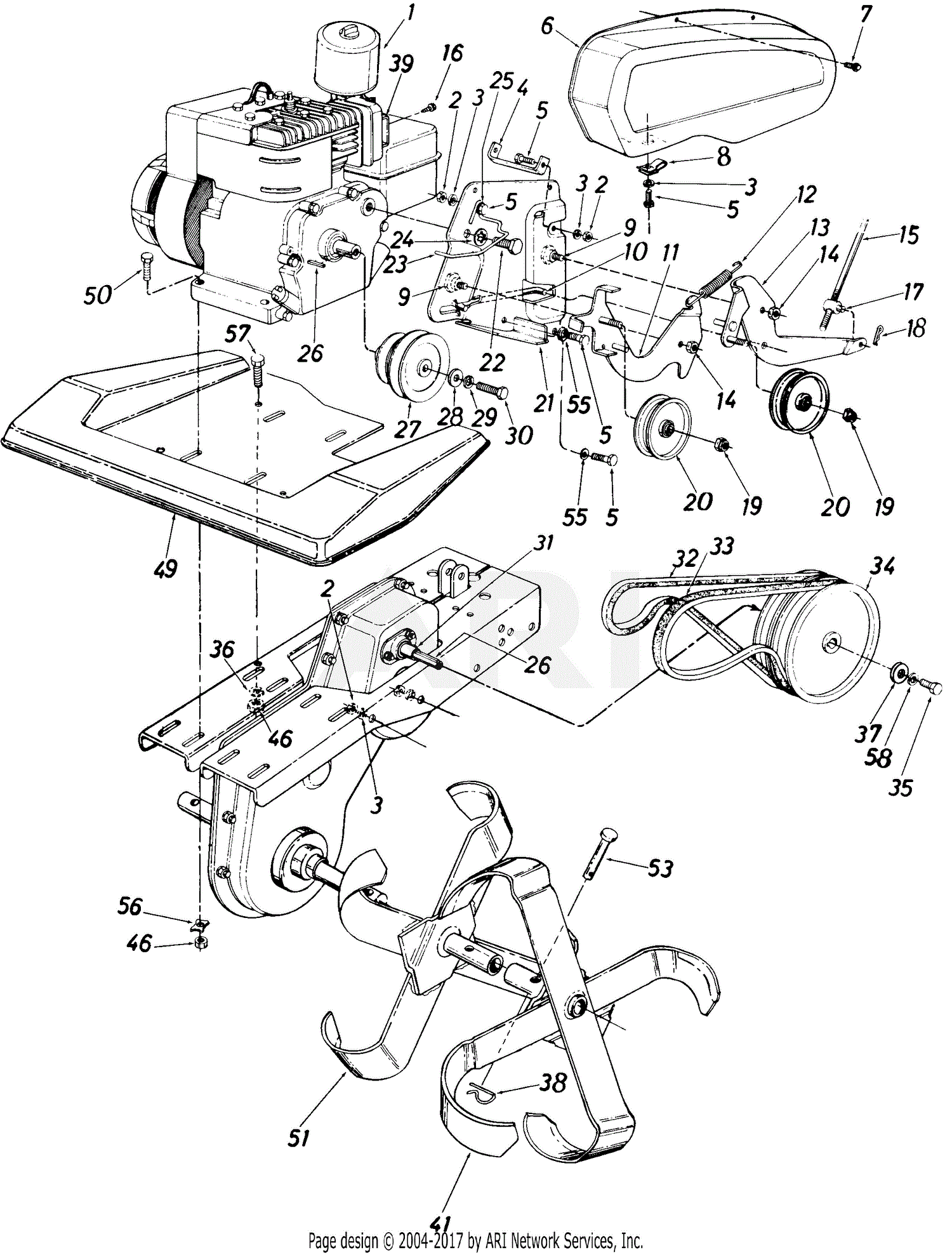 MTD BG381-5 (1985) Parts Diagram for Parts