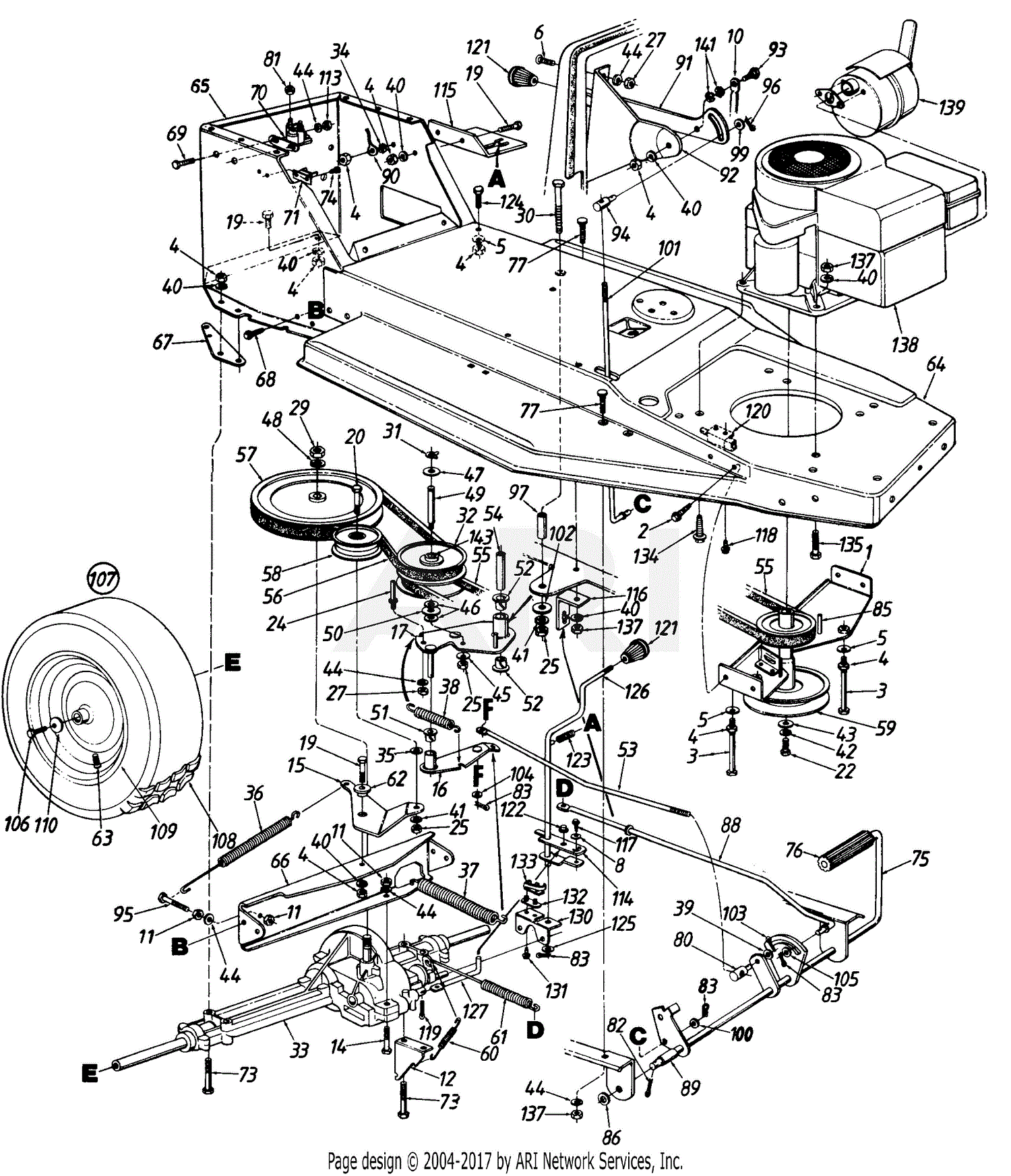 MTD Central Park Mdl 312D Parts Diagram for Parts