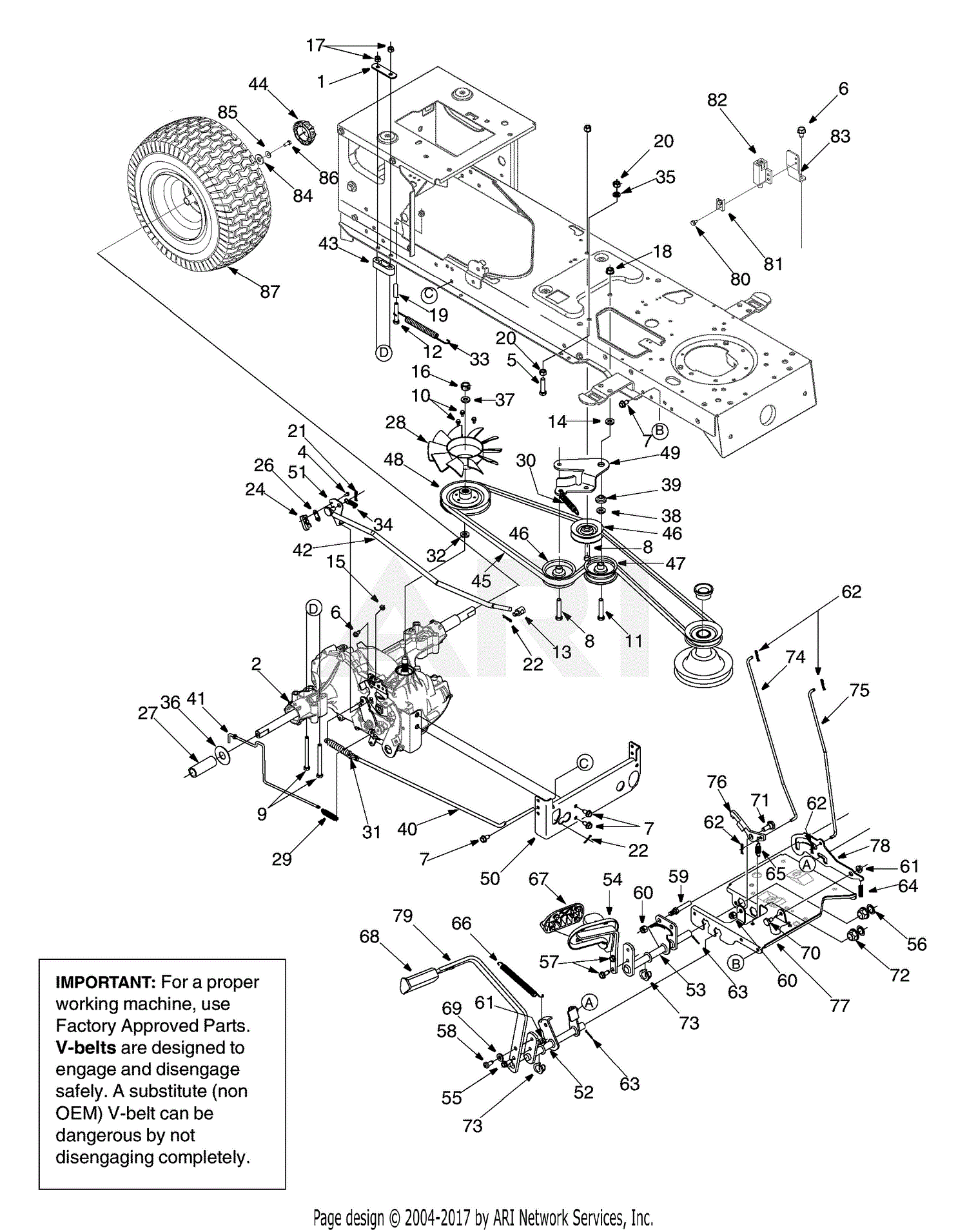 MTD 13AX611G705 (2005) Parts Diagram for Drive