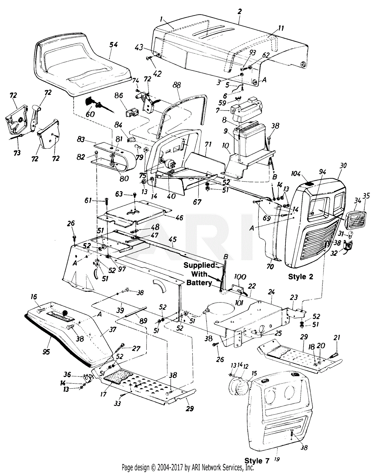 MTD Grass Handler Mdl 1052A/811-5107 (137-582-101) Parts Diagram for ...