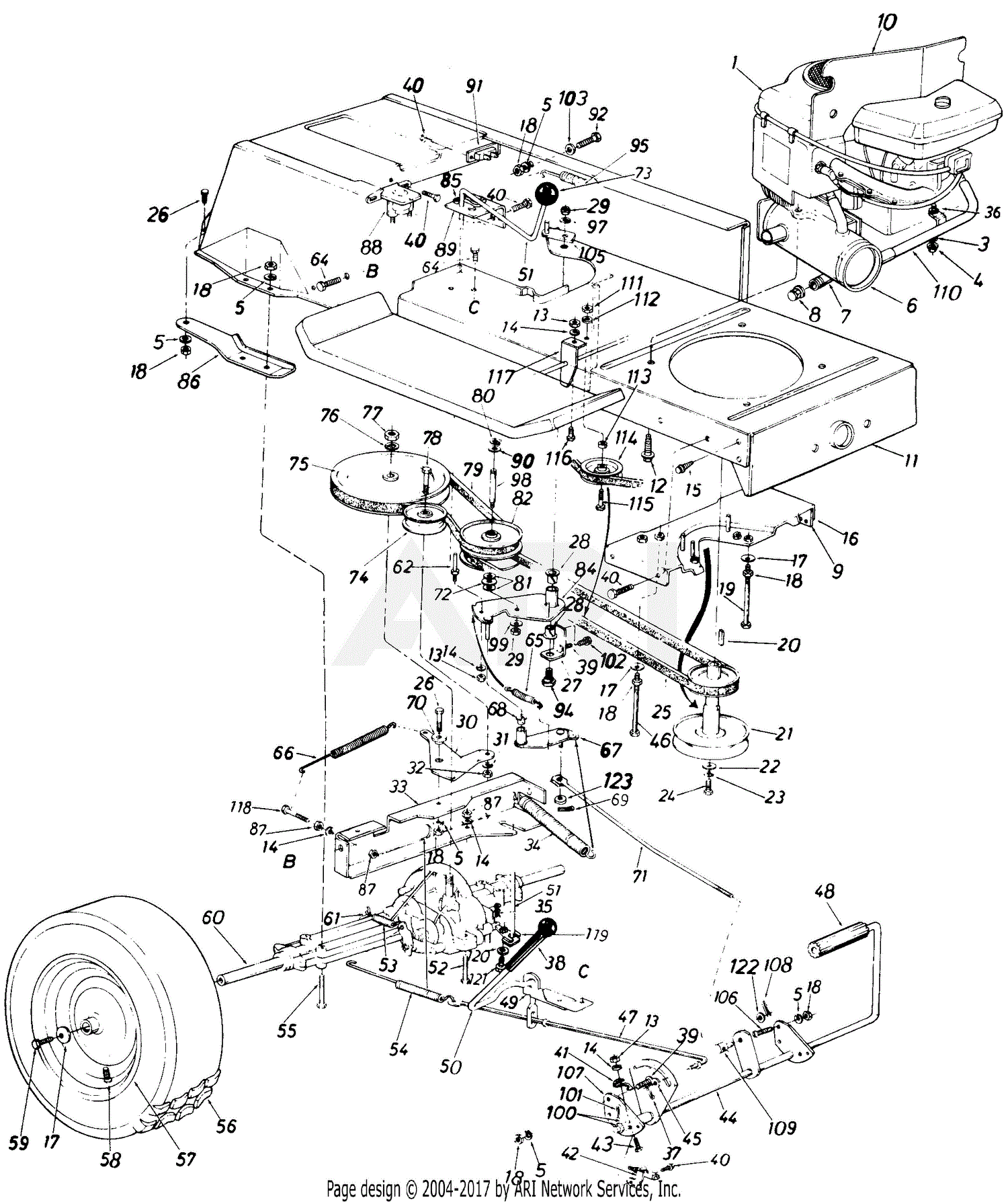 MTD Grass Handler Mdl 1052B//811-5107 Parts Diagram for Parts