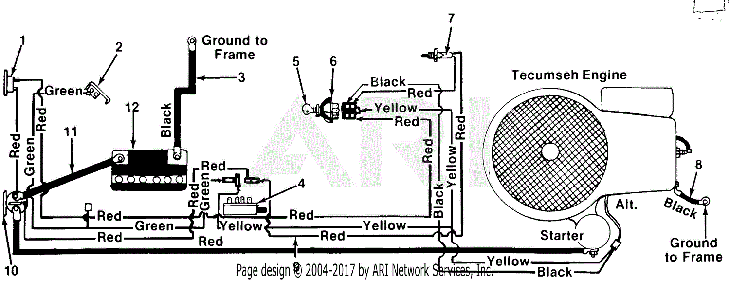 MTD Greenbrier Mdl 668 Parts Diagram for Electrical, With Headlights