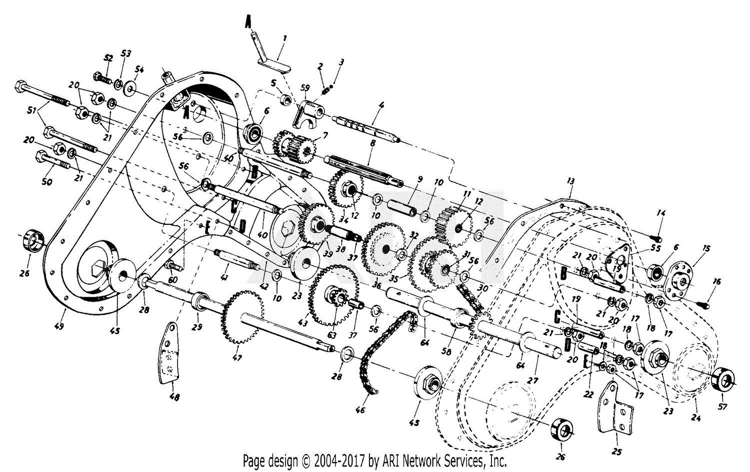 MTD Hechinger Mdl 210-430-372/06-424964 Parts Diagram for Transmission