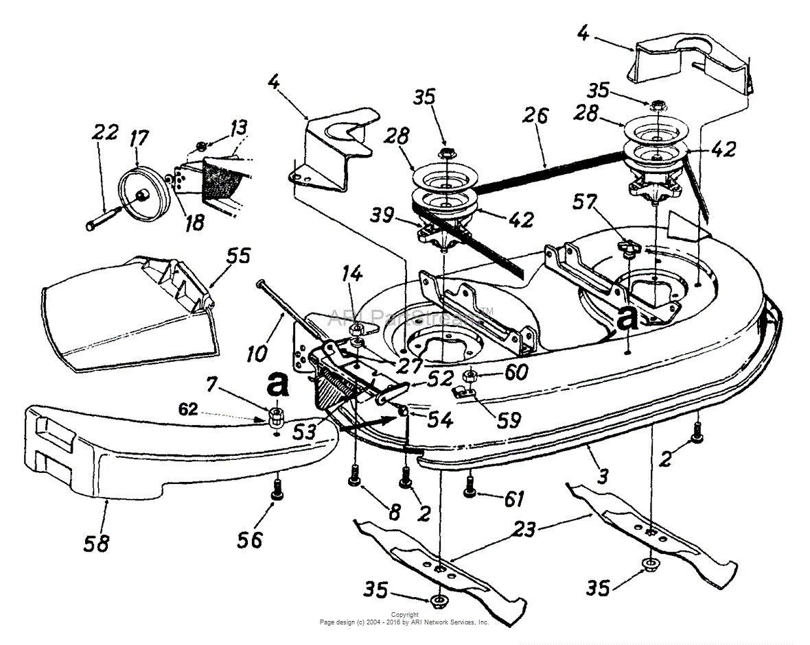 Mtd 13as679g062 1999 Parts Diagram For Deck Assembly G