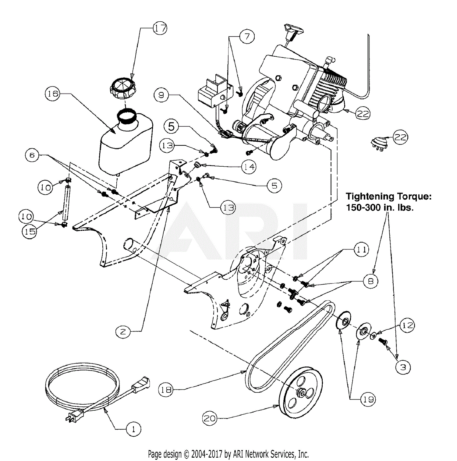 MTD 31AE172-022 (2000) Parts Diagram for Drive & Fuel Tank