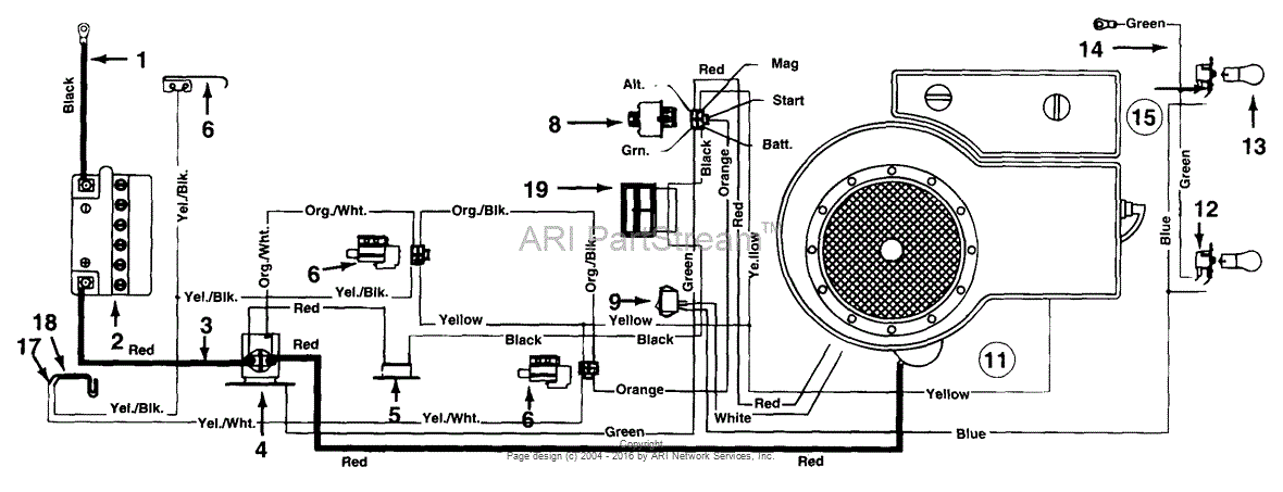 Mtd 134h470f205  1994  Parts Diagram For Electrical  Switches
