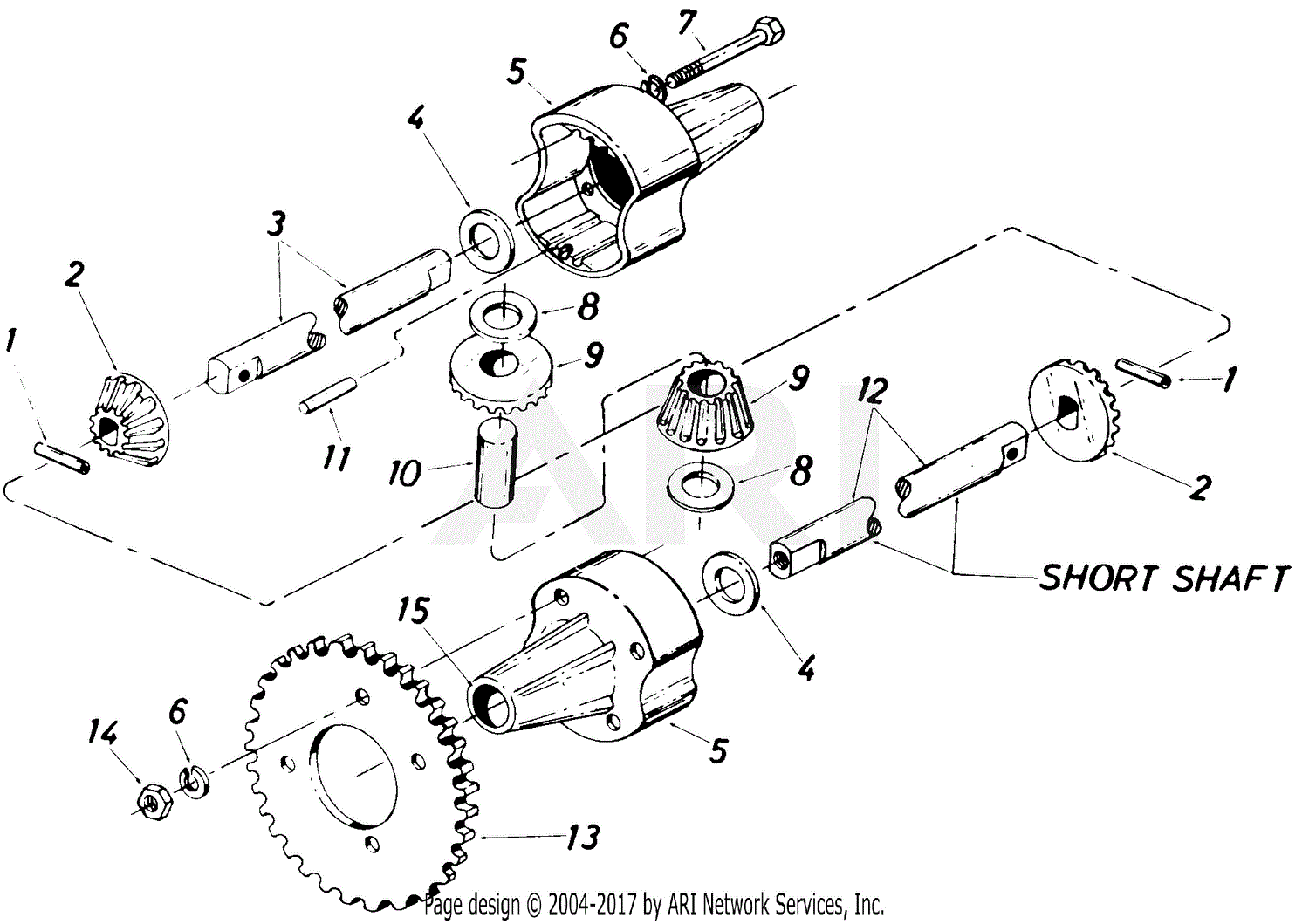 MTD Lawnflite Mdl 397 Parts Diagram for Differential Assembly