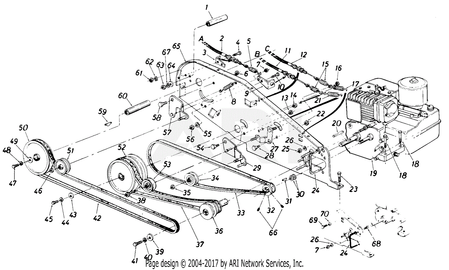 MTD Lowes 216-406-062 Parts Diagram for Parts With Reverse Drive