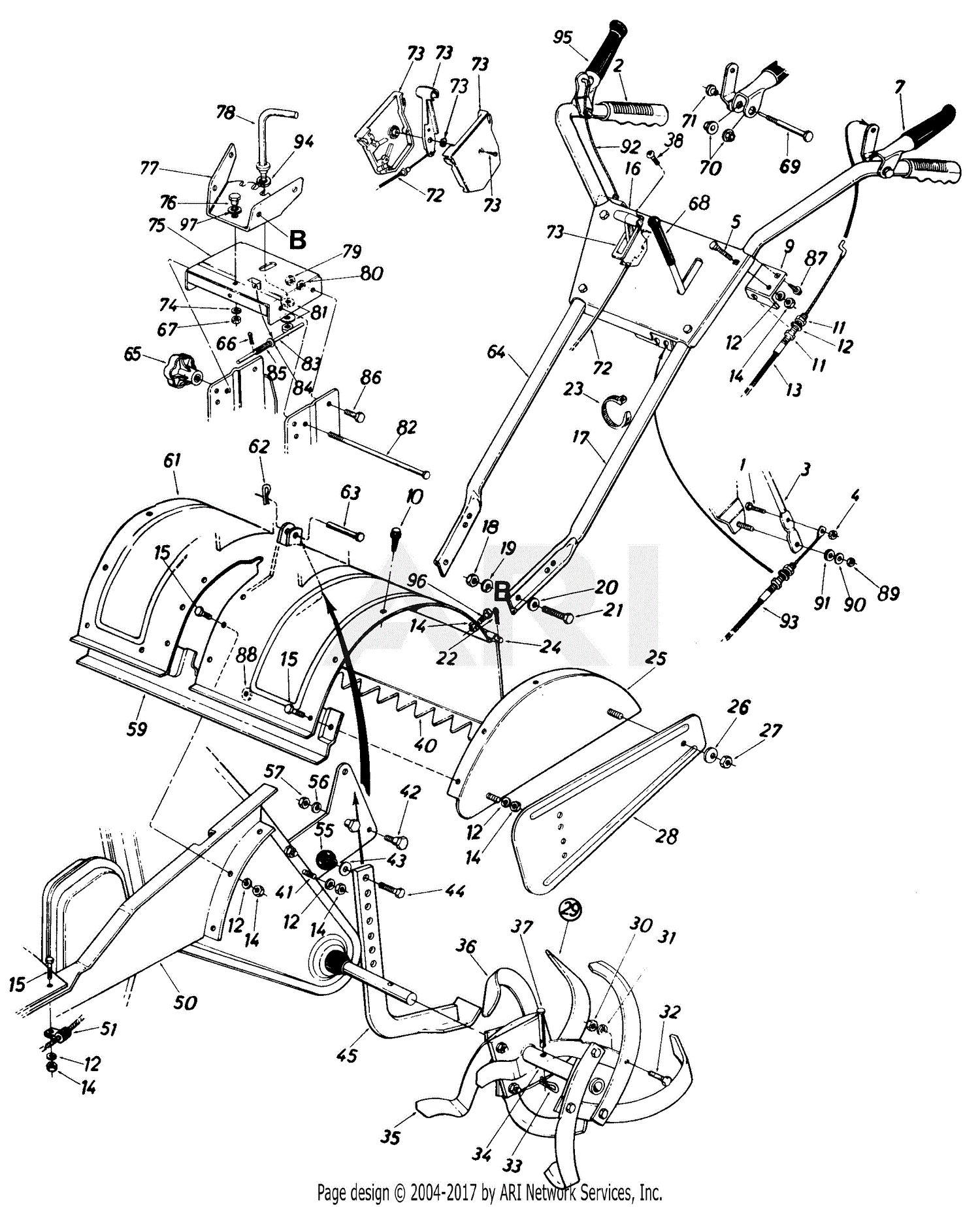 MTD Lowe's Mdl 210-406-062/95220 Parts Diagram for Parts, With Reverse ...