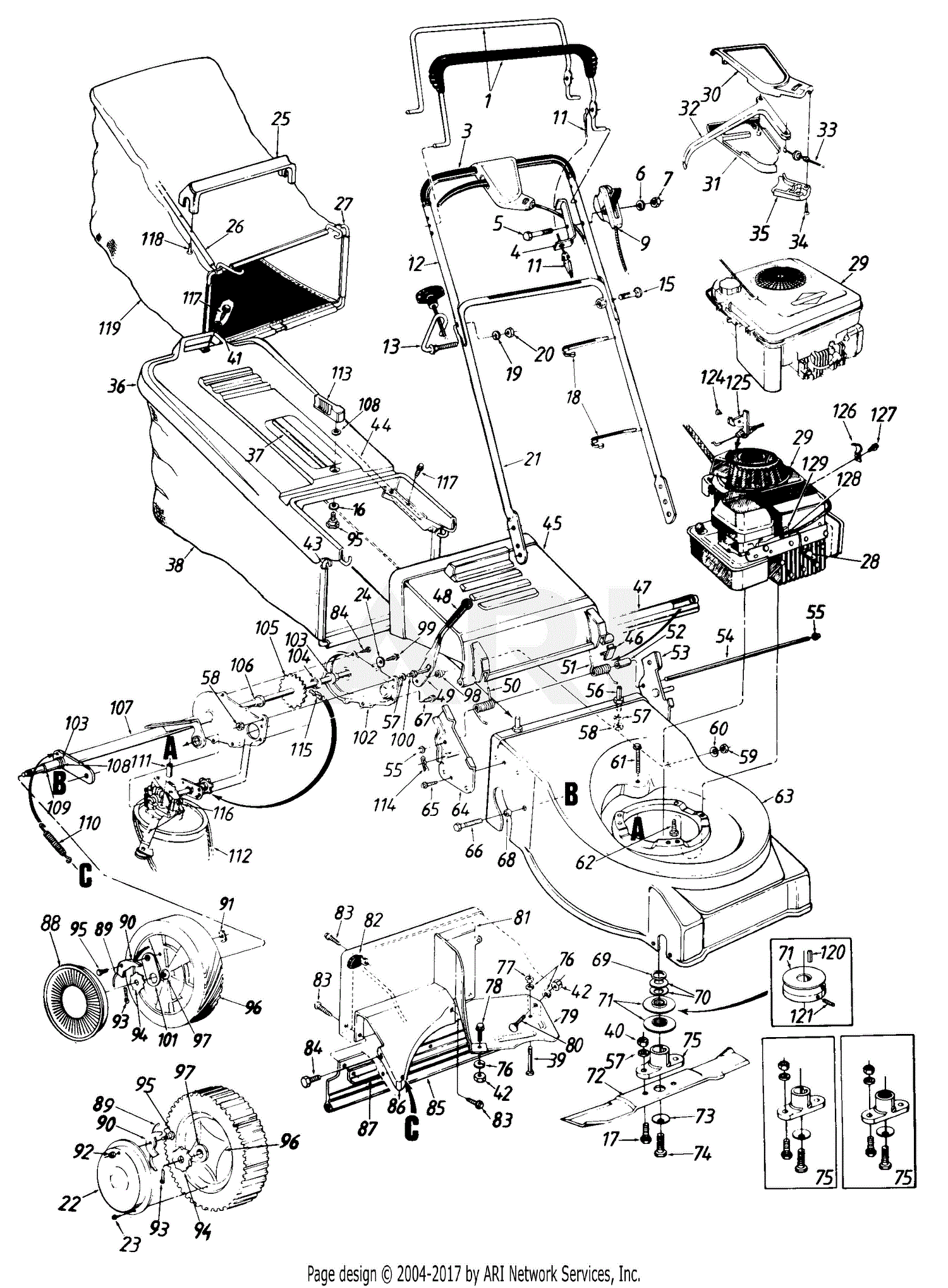 MTD Mastercraft Mdl 120-478R054/481-0735 Parts Diagram for Parts02