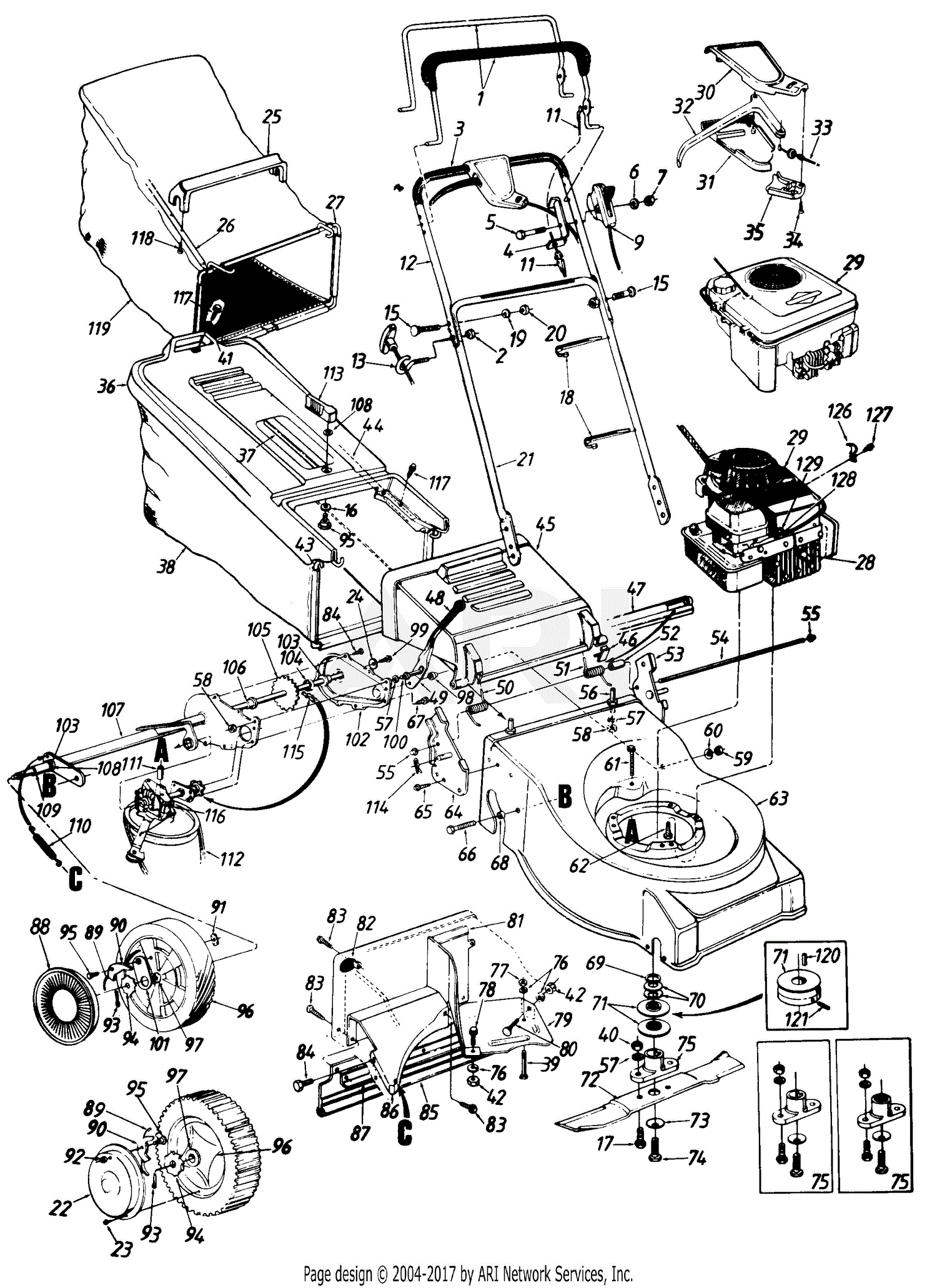 MTD Montgomery Ward Mdl TMO-37463A Parts Diagram for Parts