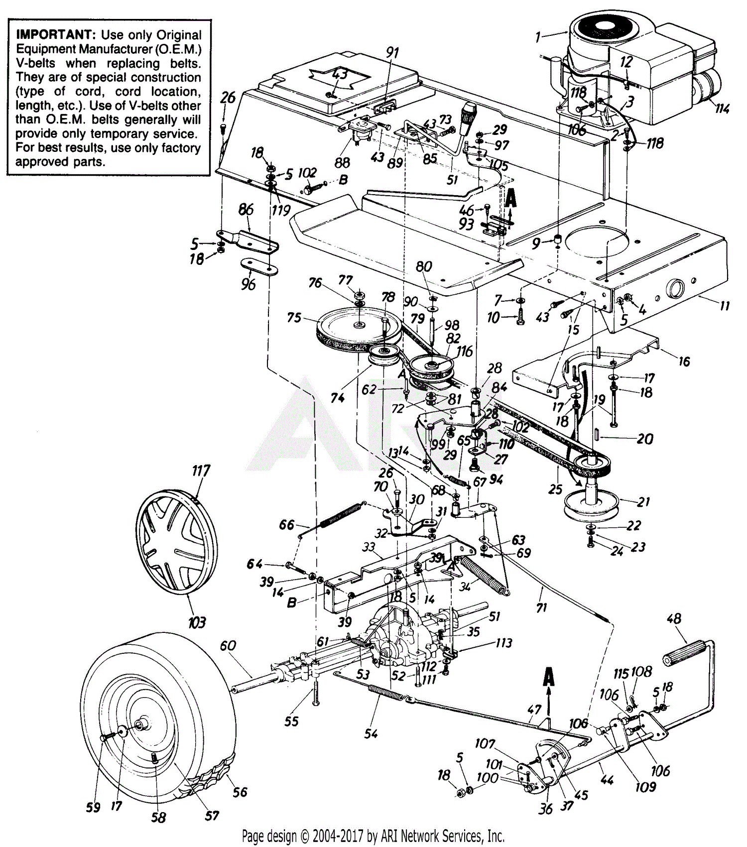 MTD Montgomery Ward Mdl TMO-33939A (130-659G088) Parts Diagram for Parts