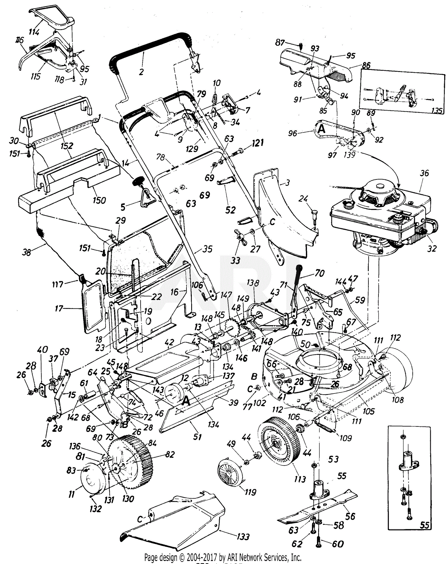 MTD 12211C (1986) Parts Diagram for Rotary