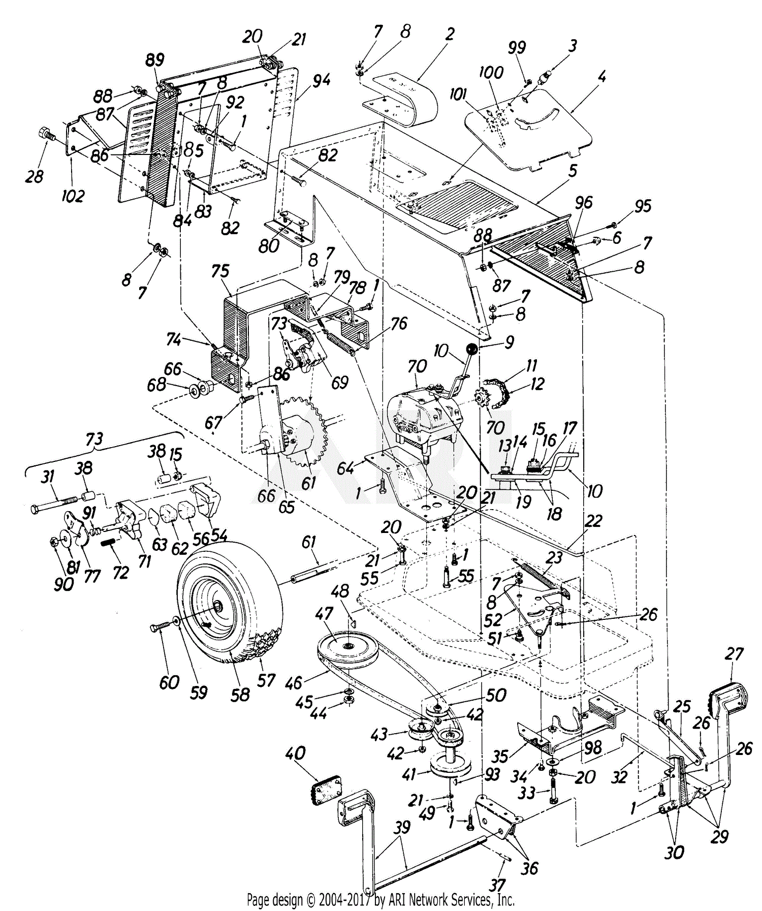 MTD 135-528-095 (1985) Parts Diagram for Parts