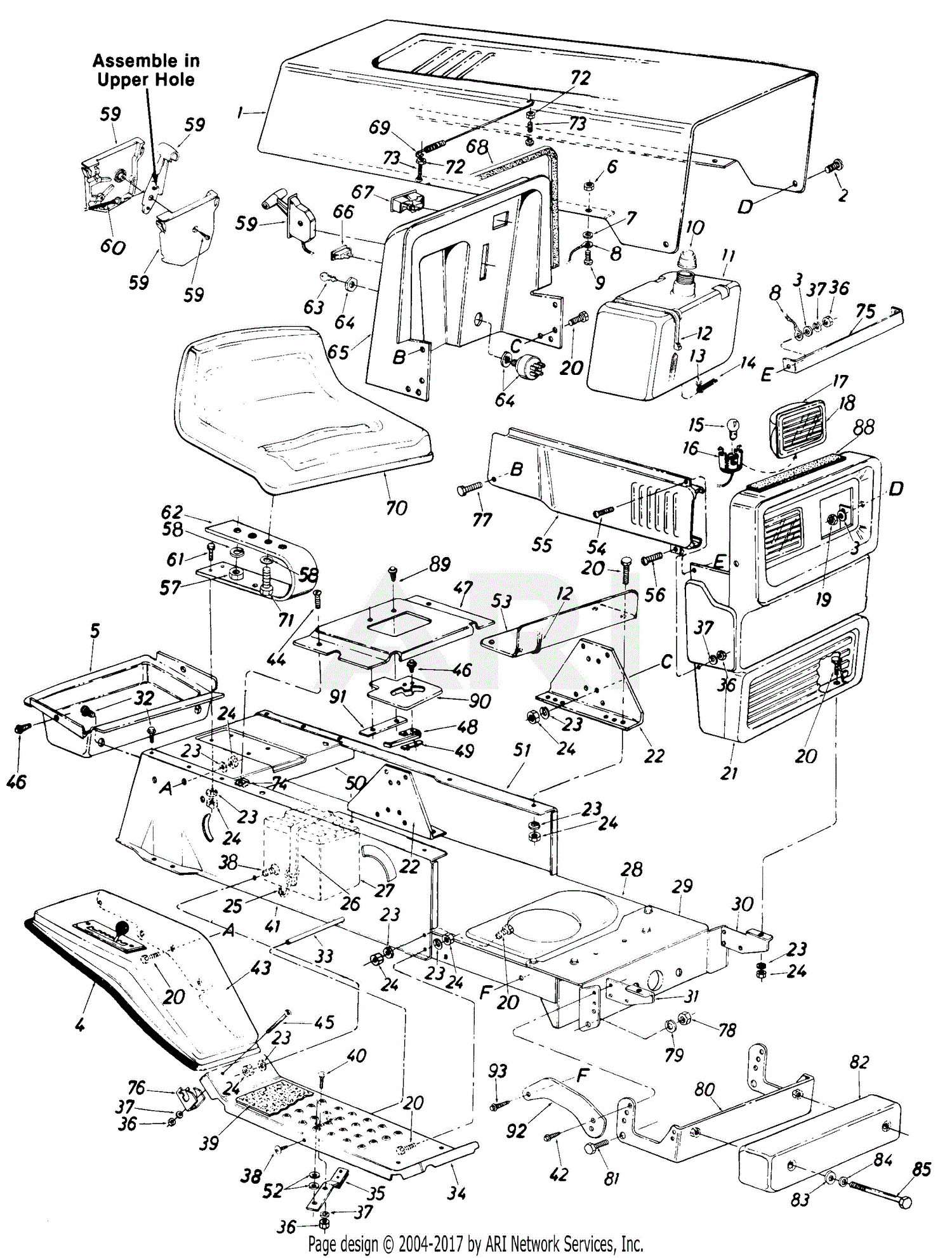 MTD 135619000 (1985) Parts Diagram for Lawn Tractor