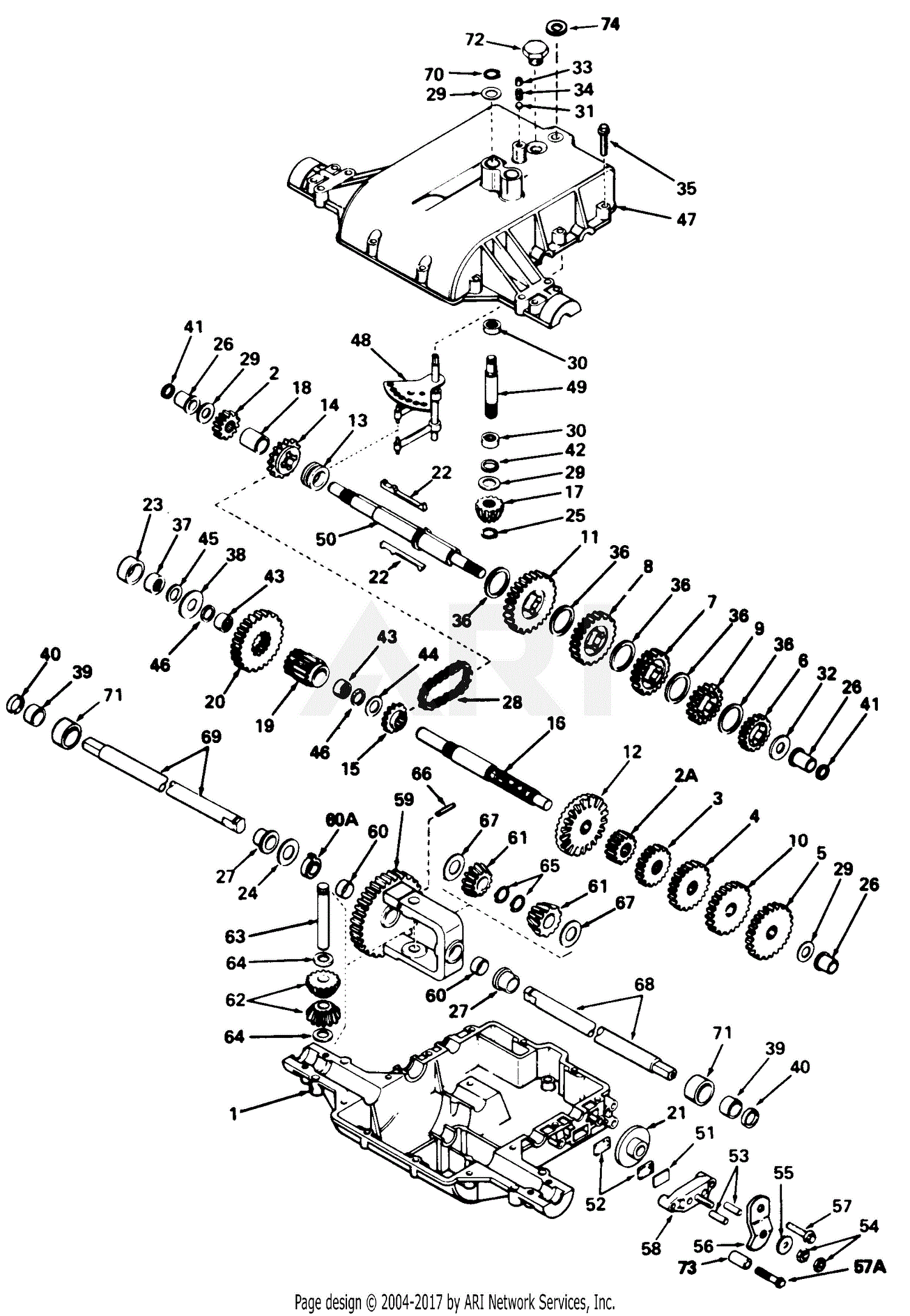 MTD 136-670-000 (1986) Parts Diagram for Five Speed Peerless Transaxle